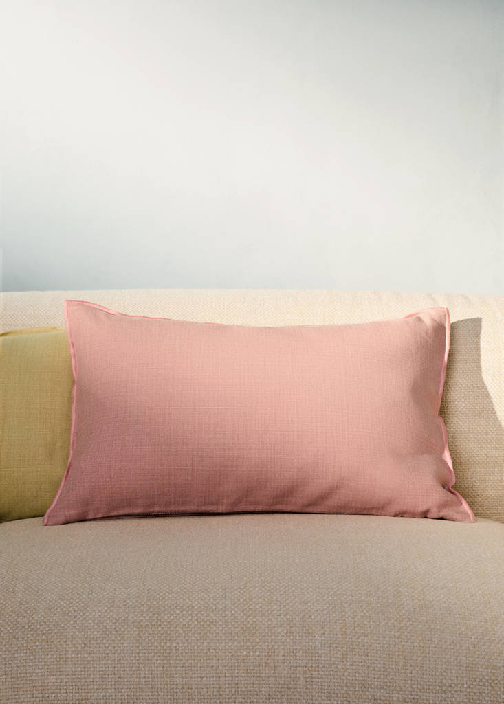 Mottled linen cushion cover 40x60 cm — Pink