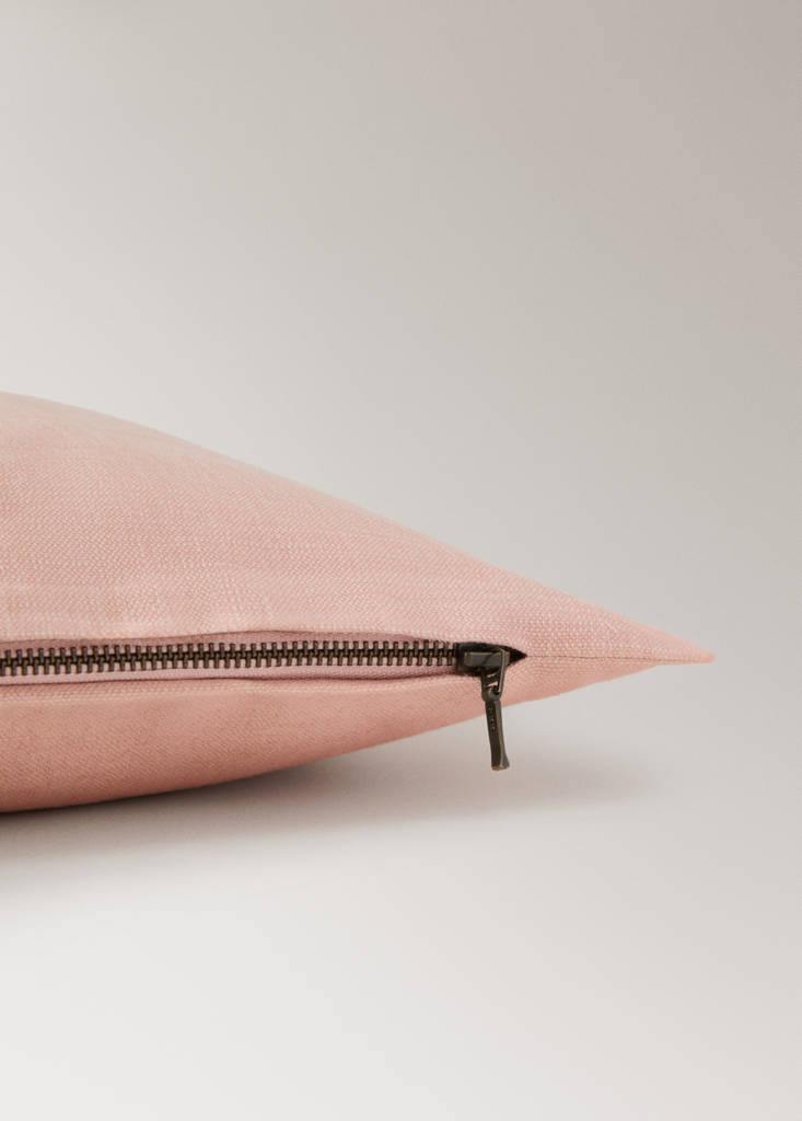 Mottled linen cushion cover 40x60 cm — Pink