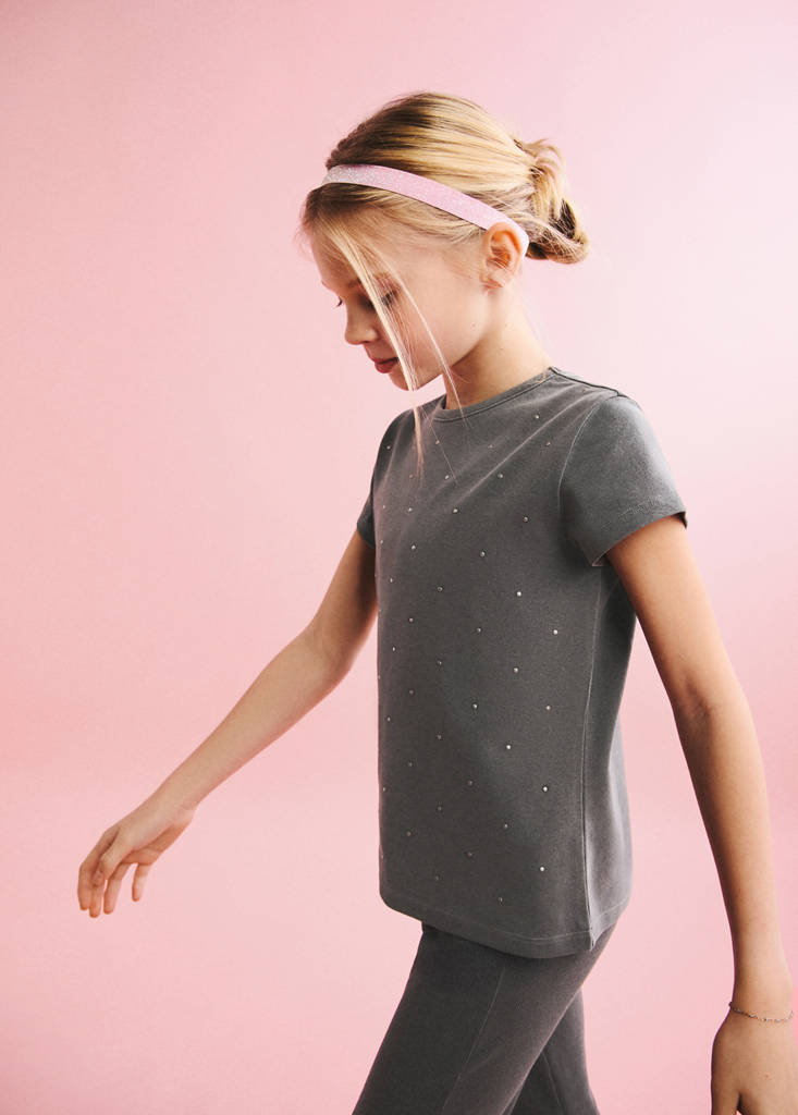 Camiseta manga corta strass