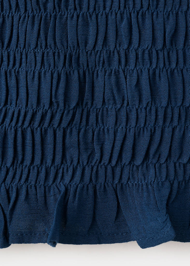 Ruched cut-out blouse — Navy