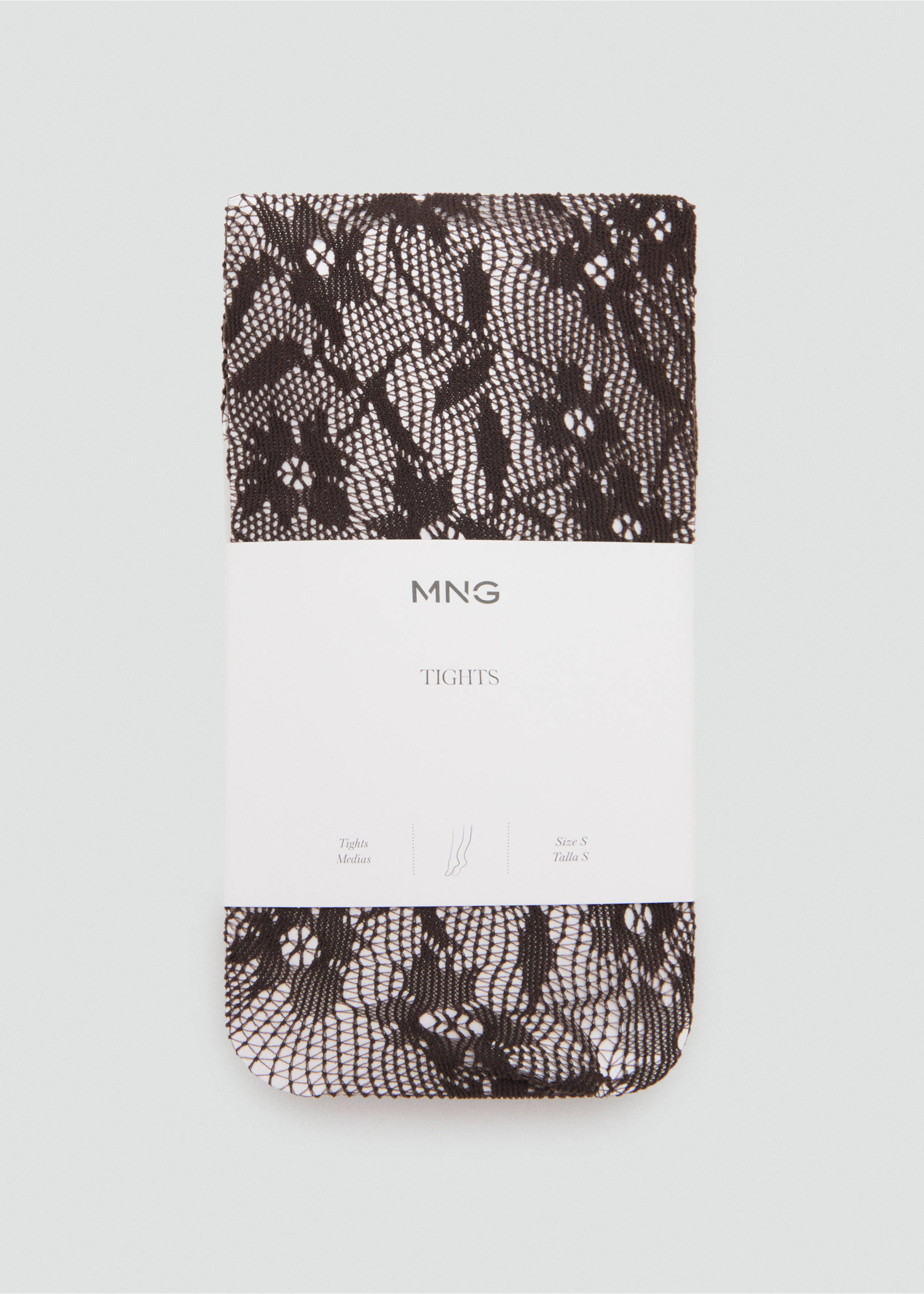 Collants en dentelle à motif fleuri - Article sans modèle, Chocolat. Ref: 27032006-00.