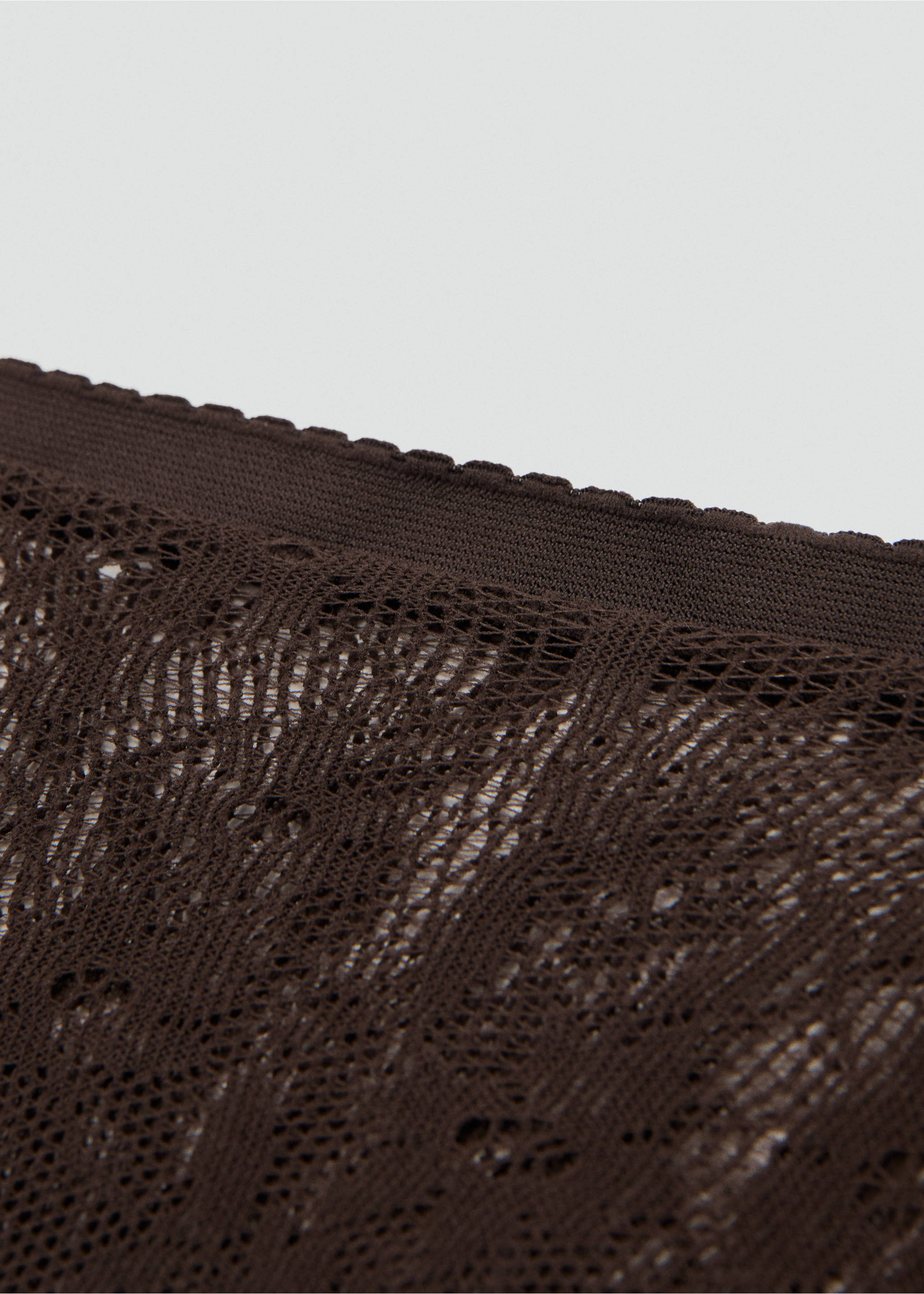 Collants en dentelle à motif fleuri - Détail de l'article 2, Chocolat. Ref: 27032006-00.