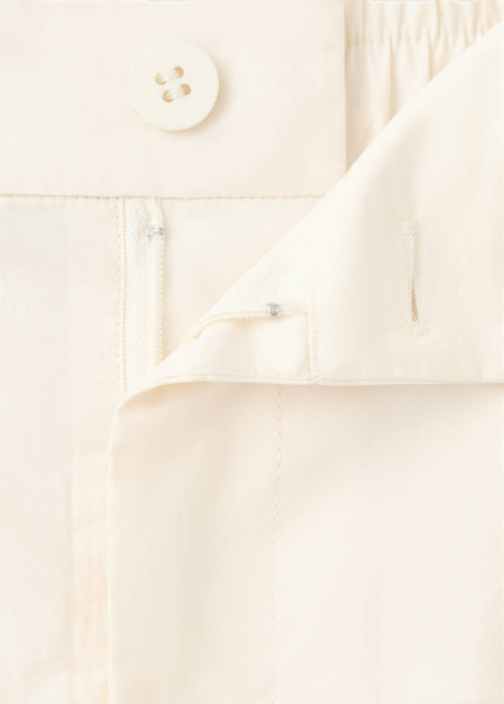 Wide leg cropped trousers with darts — Pastel Yellow
