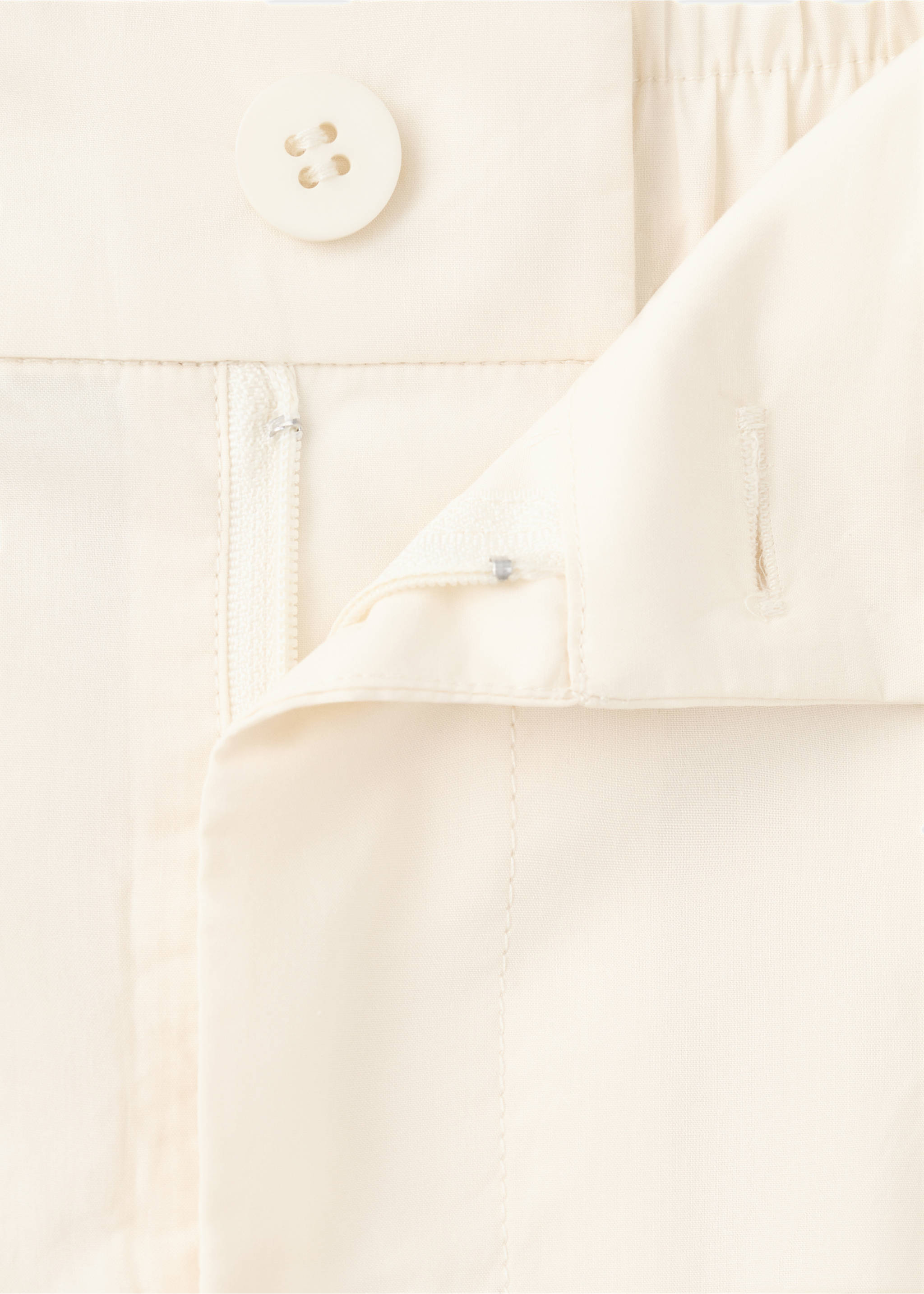 七分宽腿褶皱裤 - null, 浅黄色. Ref: 27032538-00.