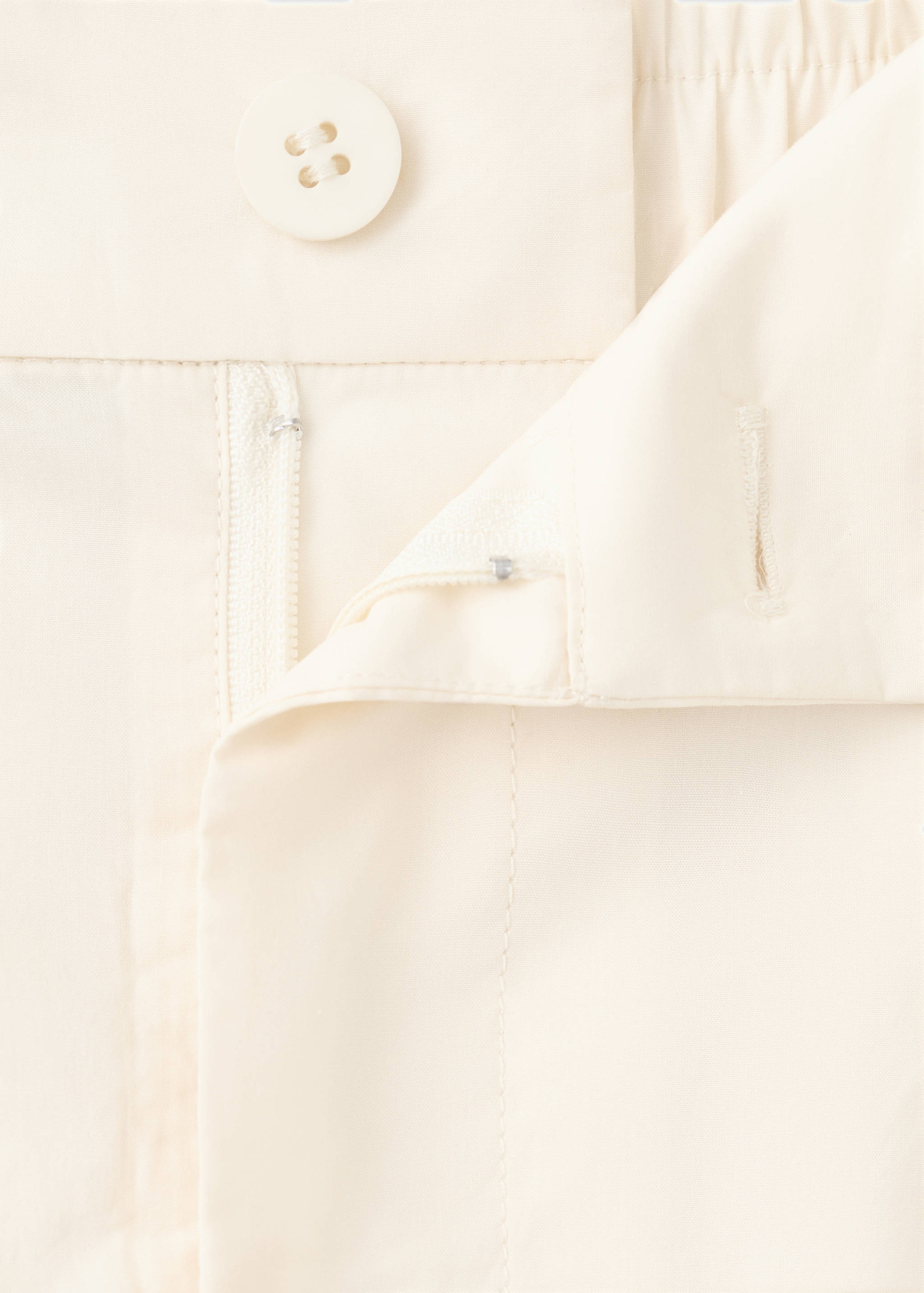 七分宽腿褶皱裤 - null