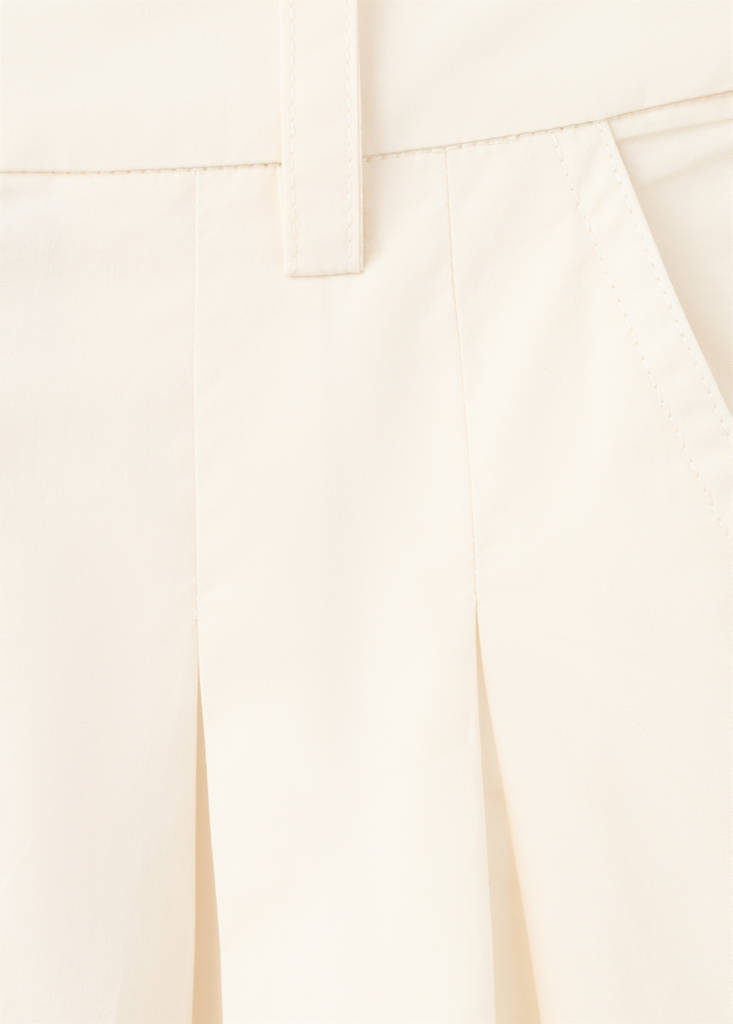Wide leg cropped trousers with darts — Pastel Yellow