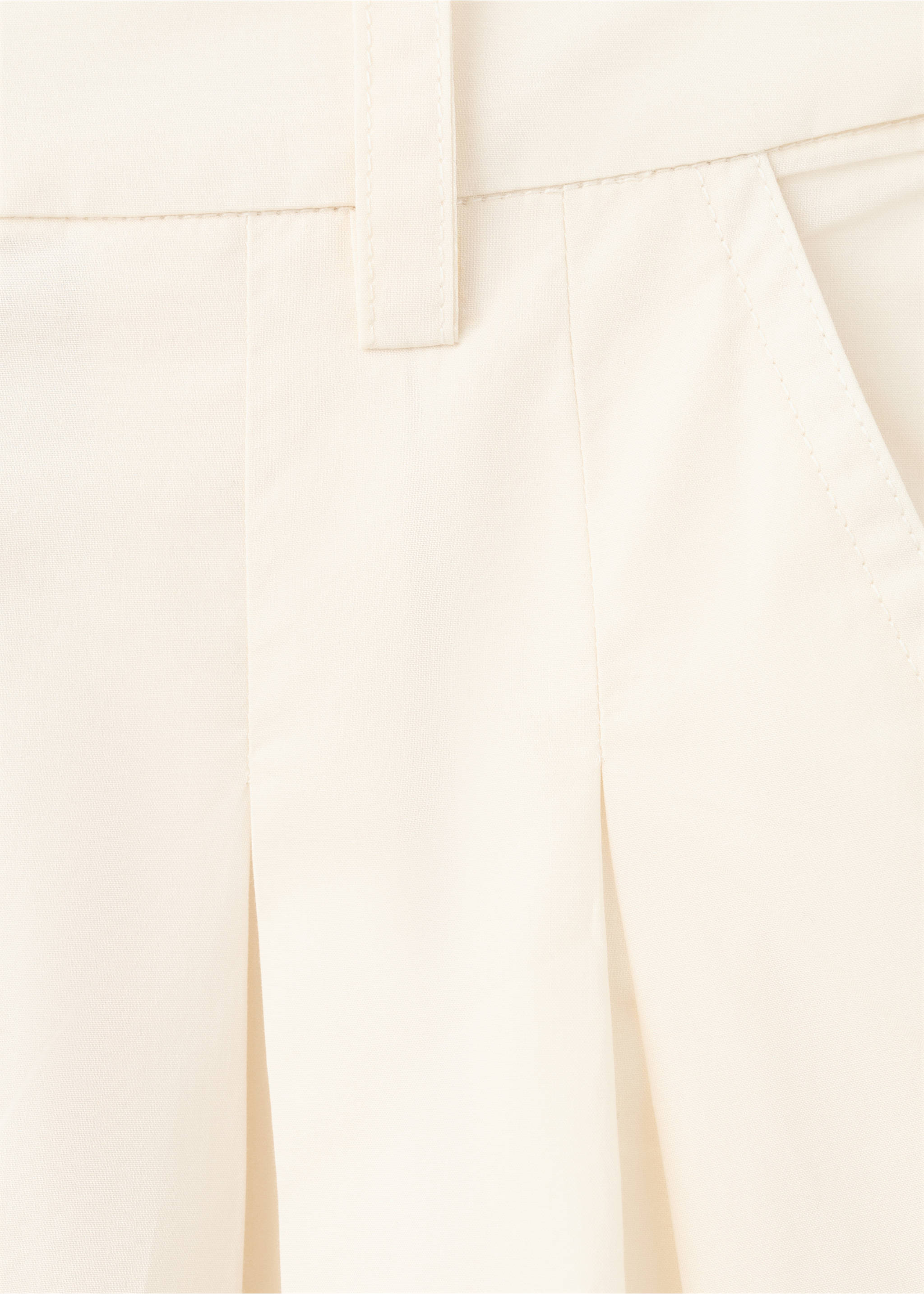 七分宽腿褶皱裤 - null, 浅黄色. Ref: 27032538-00.