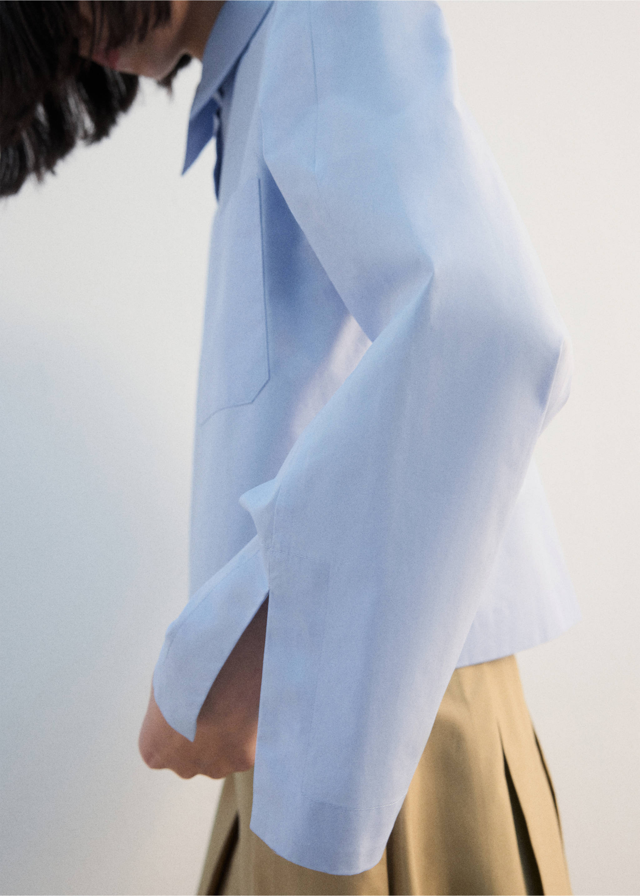 Укороченная рубашка с карманом - Деталь изделия 6, Небесно-голубой. Ref: 27032539-00.