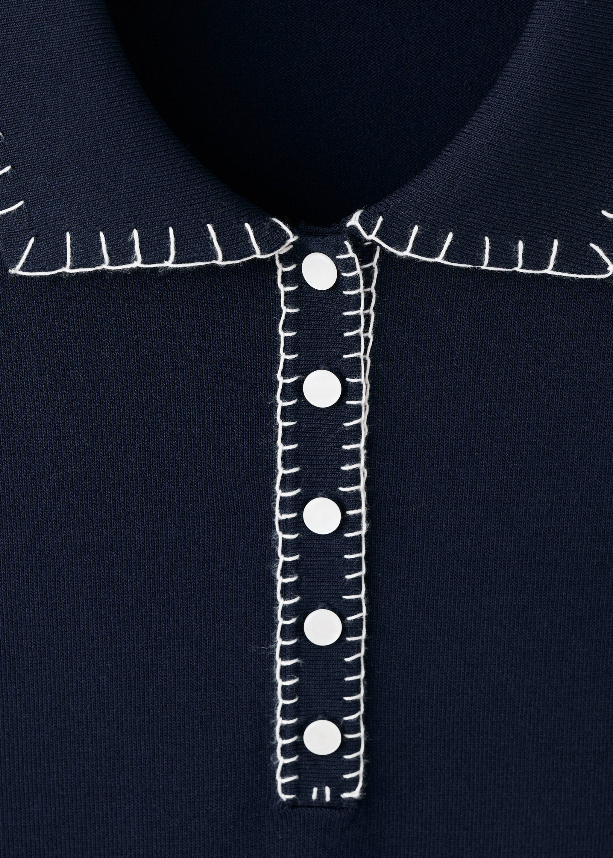 车缝细节Polo领毛衣 - null