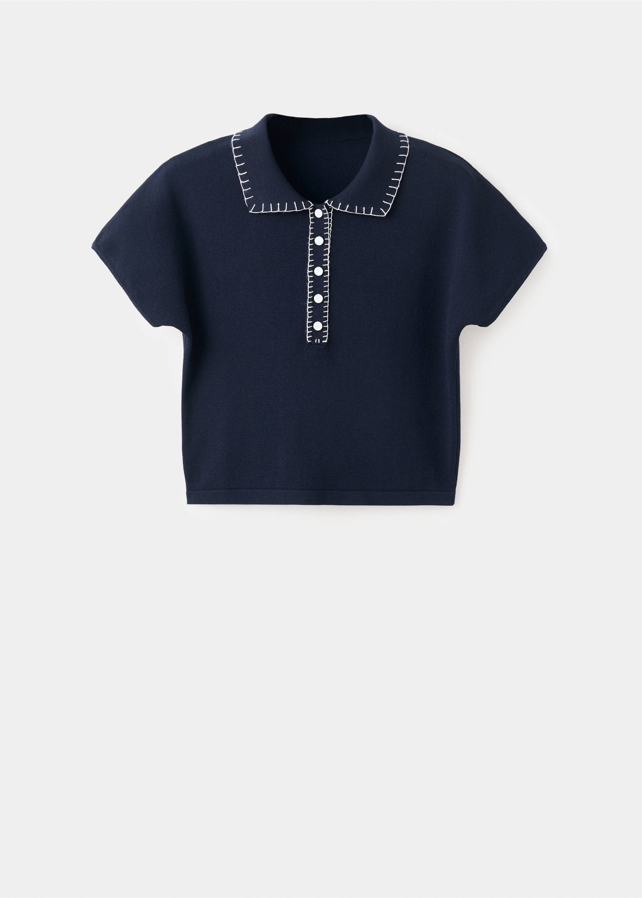 Polo neck jumper with seams - Article without model, Navy. Ref: 27032541-00.