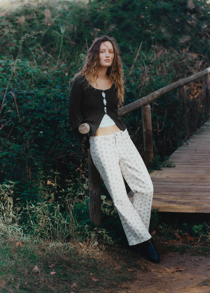 Knitted button cardigan — Charcoal