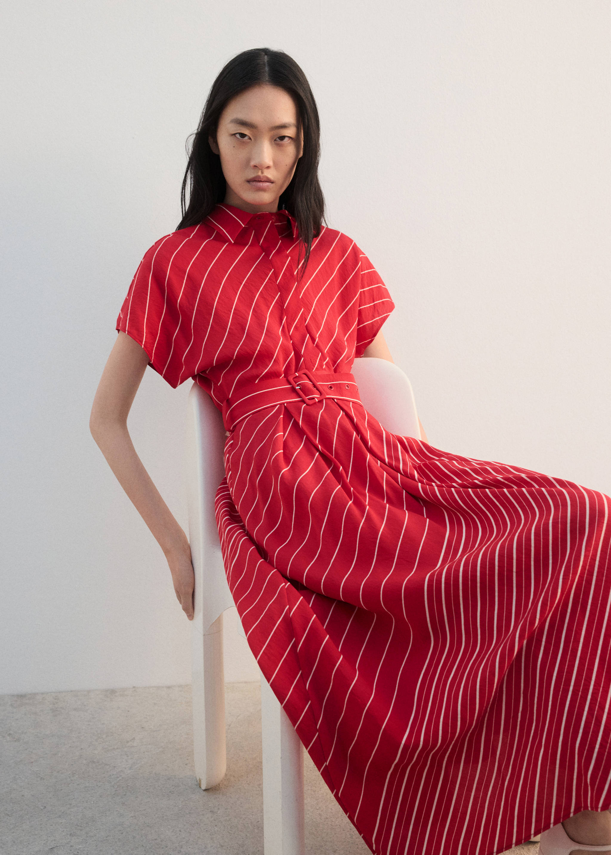Gestreepte overhemdjurk met ceintuur - Detail van het artikel 1