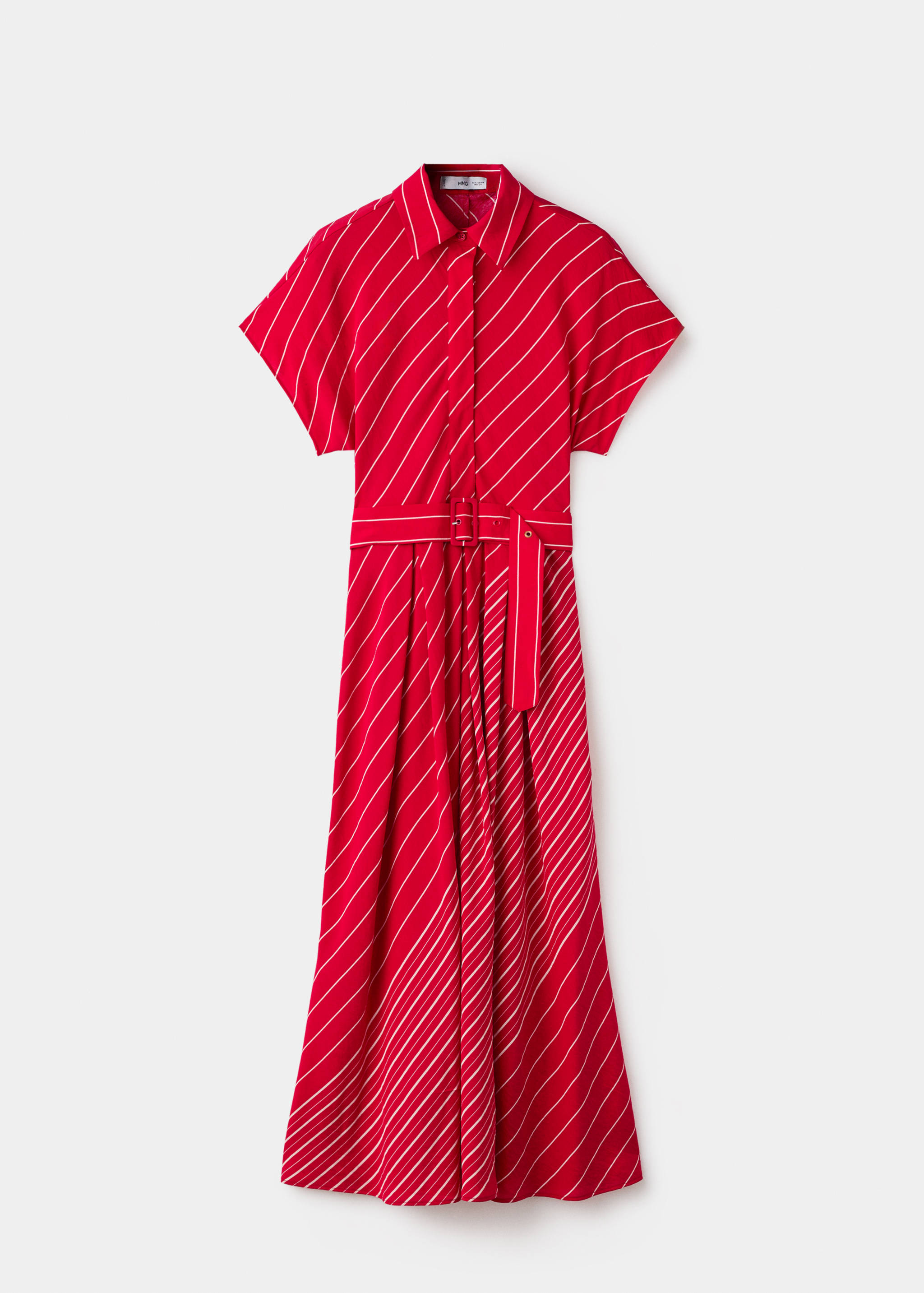 Gestreepte overhemdjurk met ceintuur - Artikel zonder model