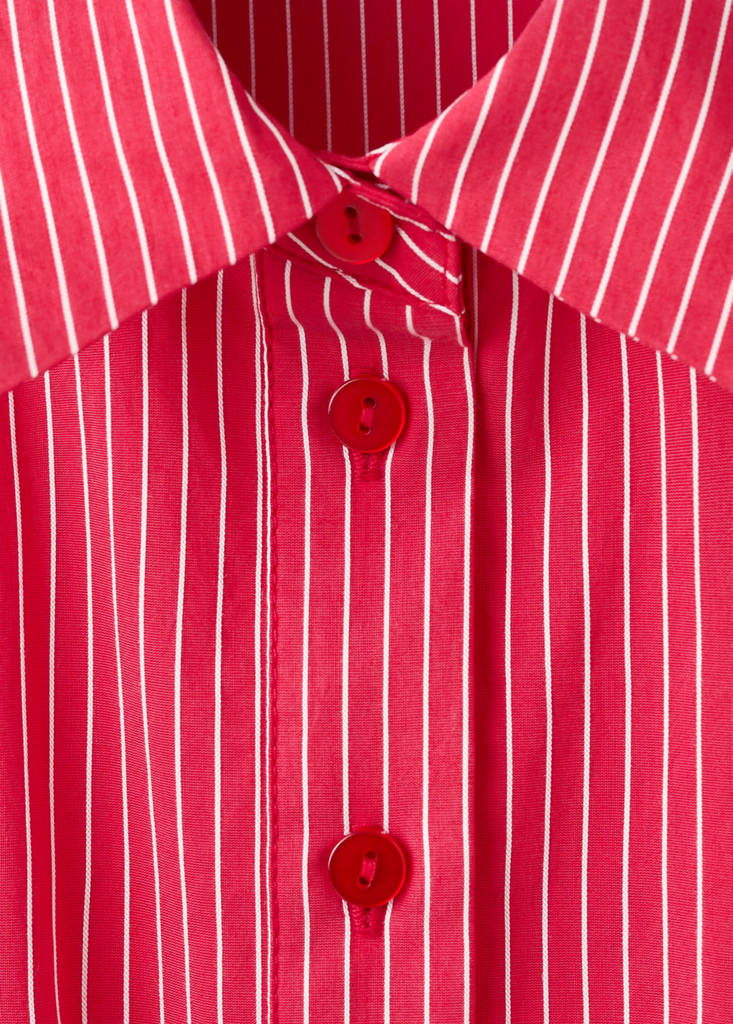 Striped shirt dress — Red