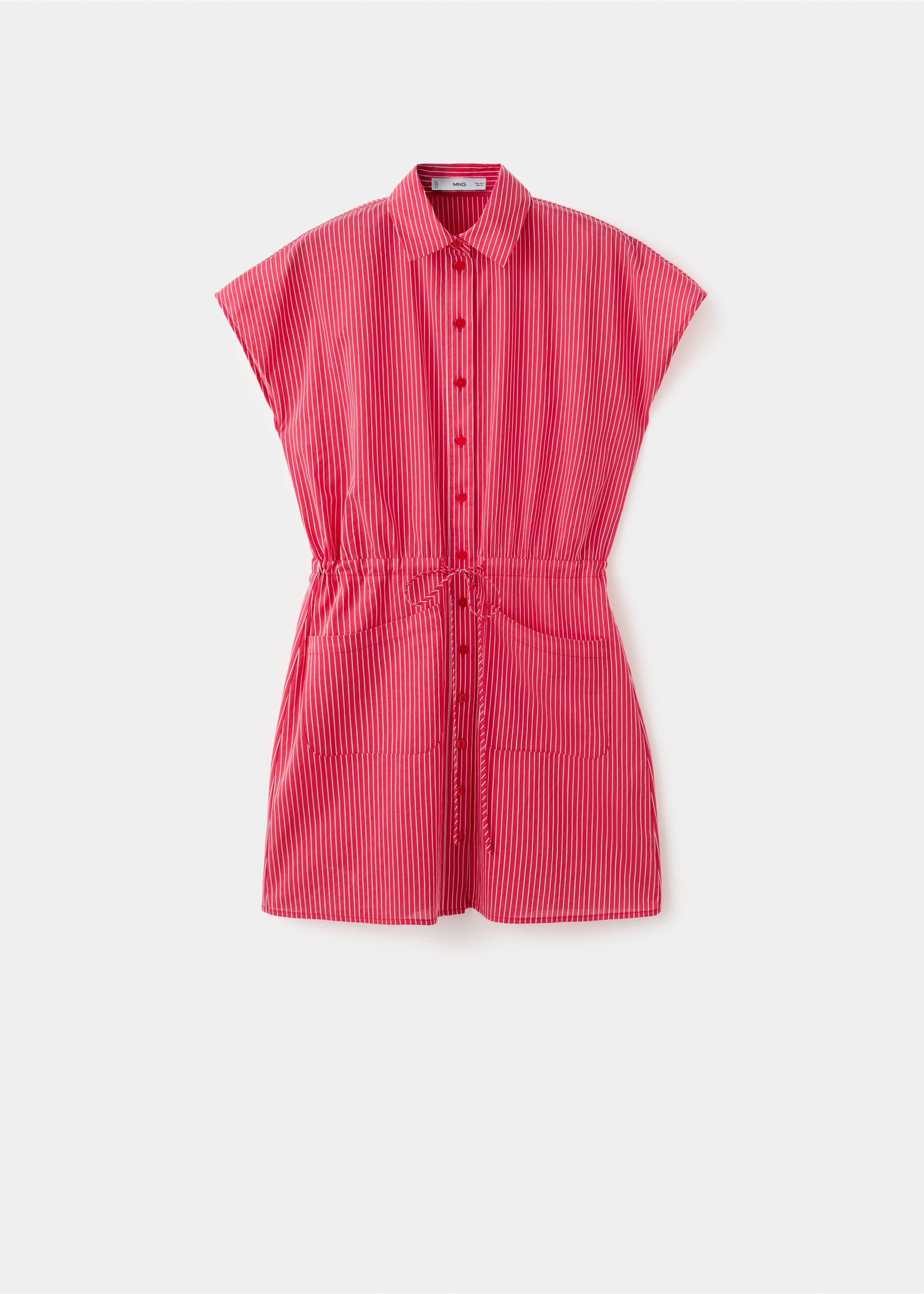 Striped shirt dress - Article without model, Red. Ref: 27032551-00.