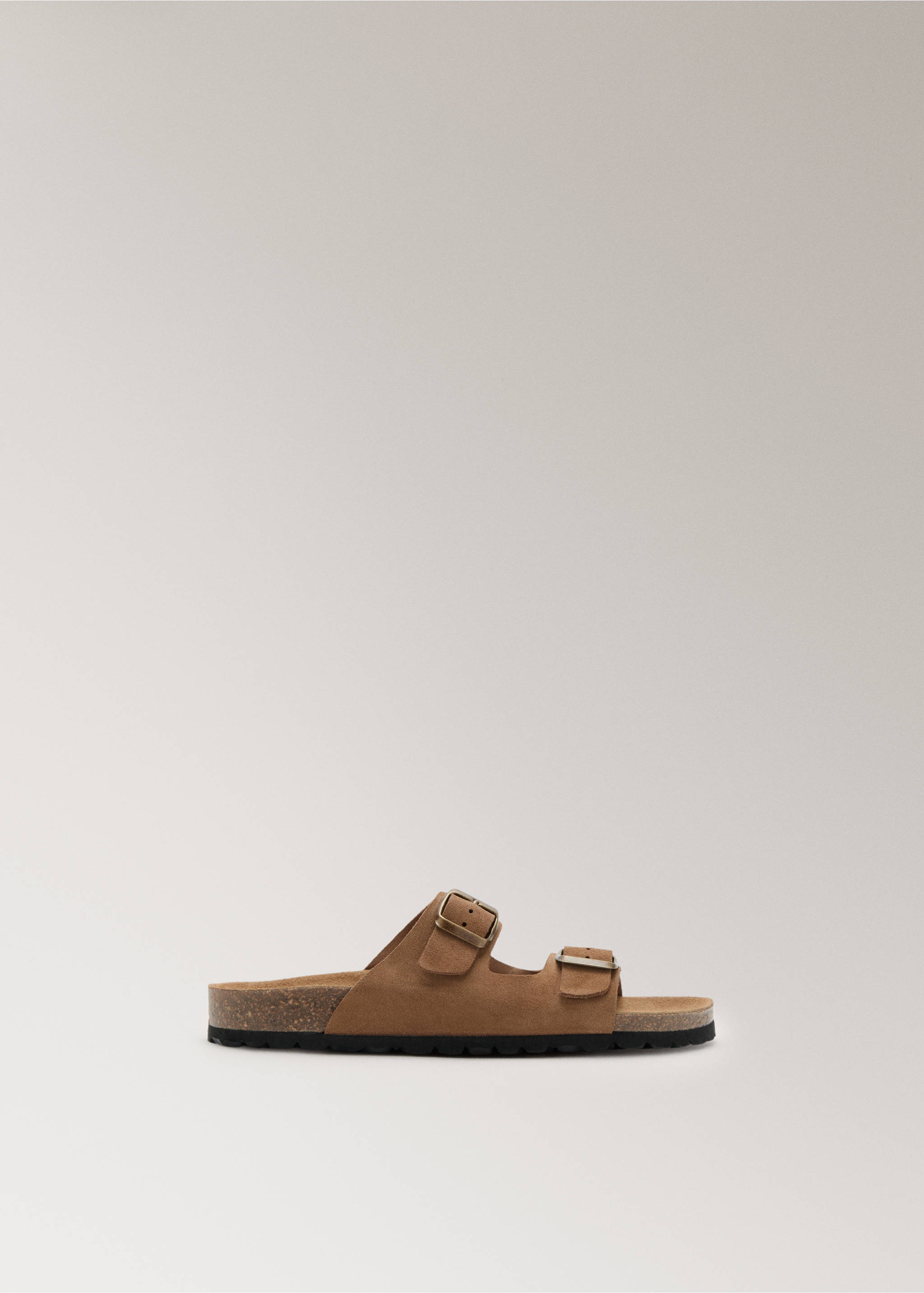 Sandalias piel doble hebilla - Artículo sin modelo, Marrón. Ref: 27032554-00.