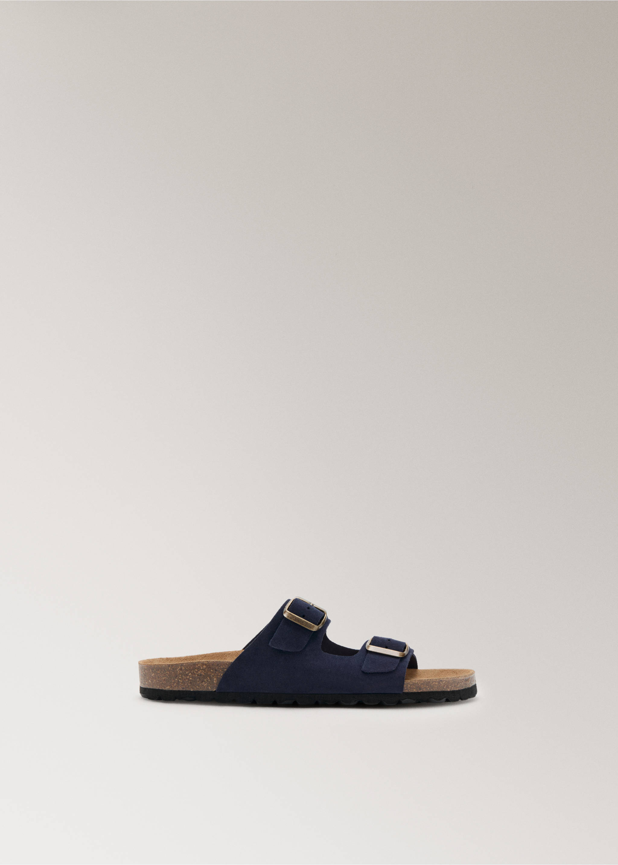 Sandalias piel doble hebilla - Artículo sin modelo, Azul. Ref: 27032554-00.