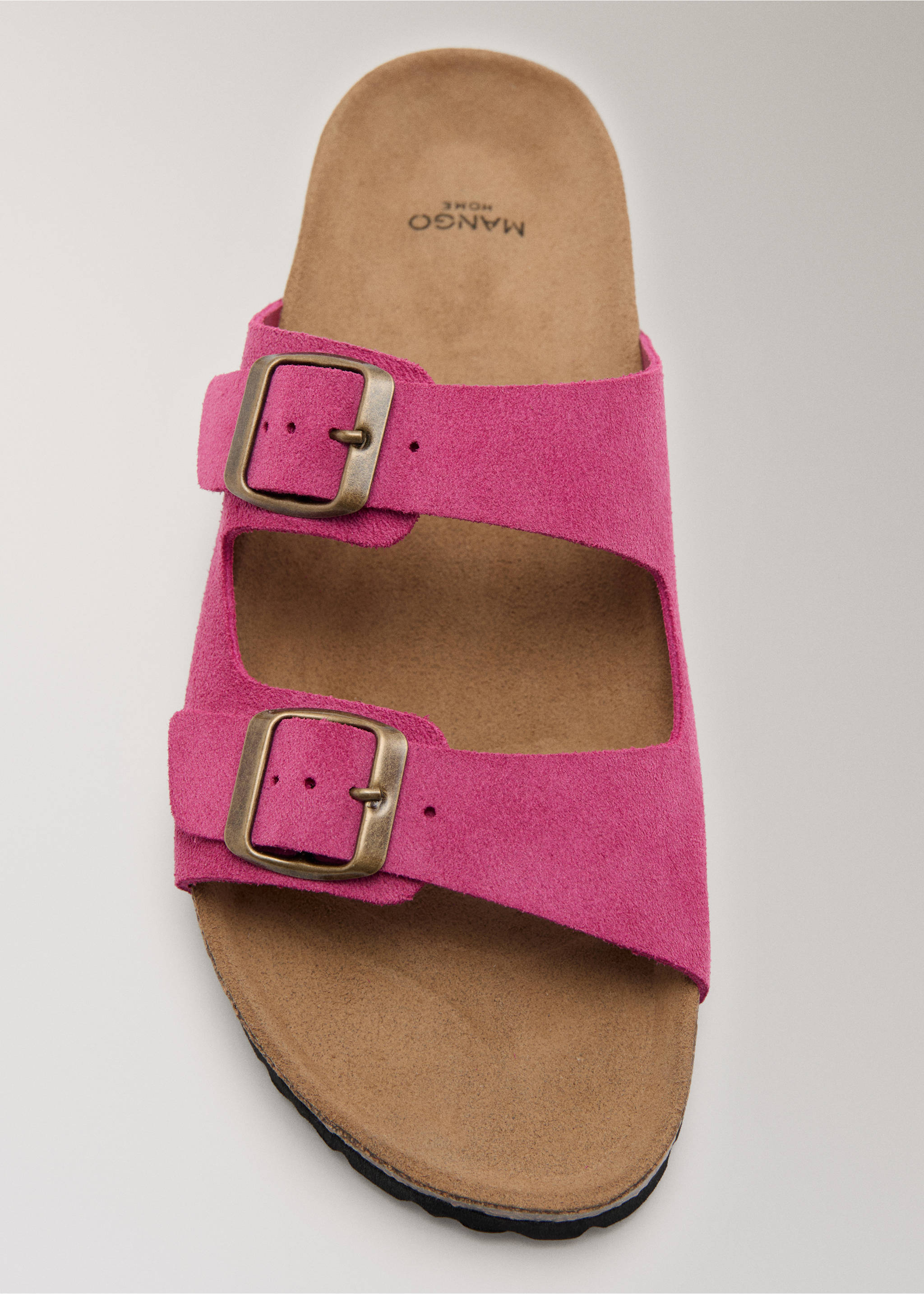 Sandalias piel doble hebilla - Detalle del artículo 2, Fucsia. Ref: 27032554-00.