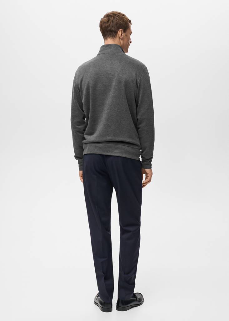 Regular-fit zip-up hoodie — Dark Heather Grey