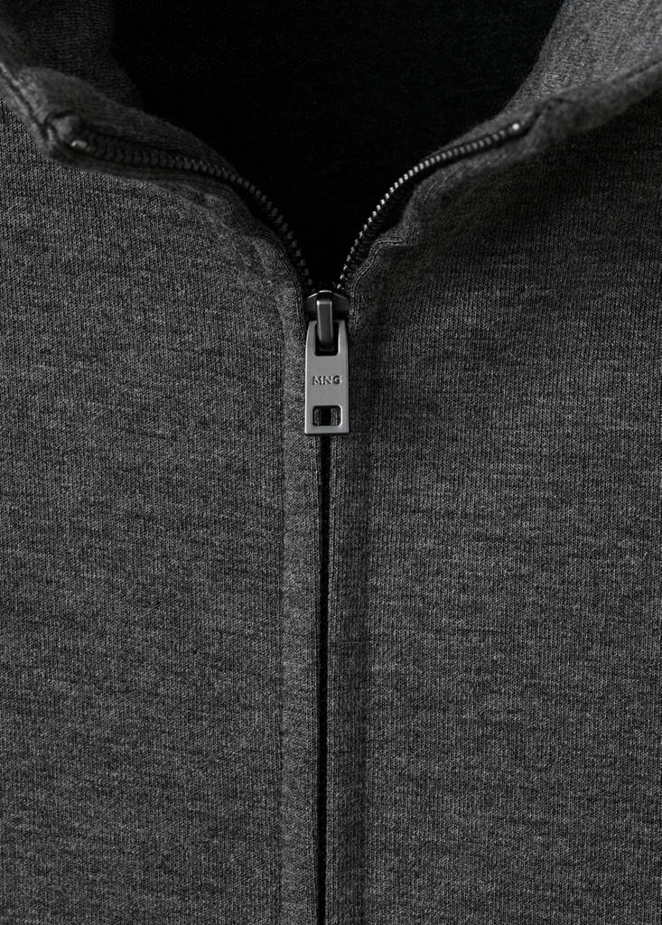 Regular-fit zip-up hoodie — Dark Heather Grey