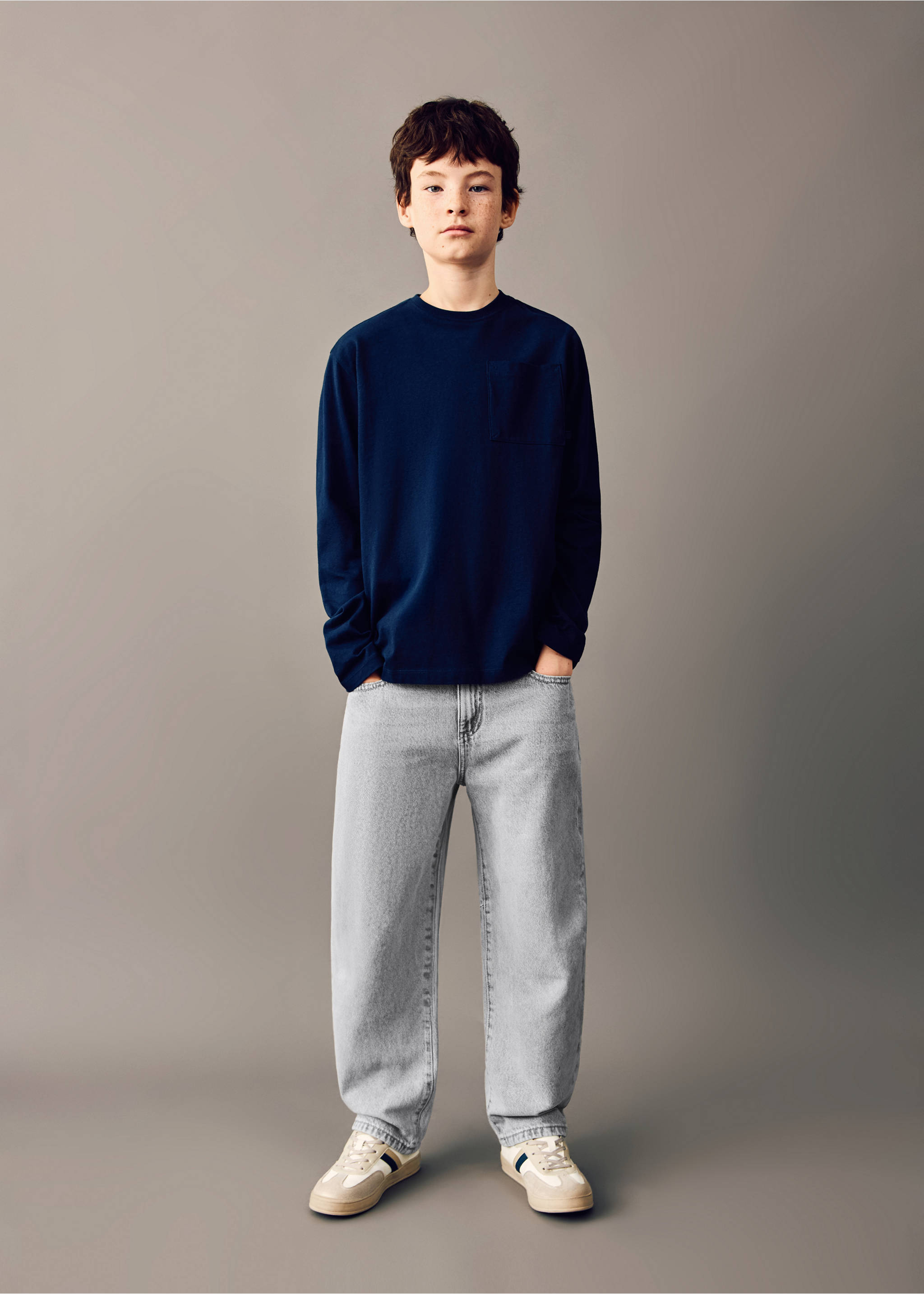 Jeans balloon - Plano medio, Gris. Ref: 27032889-01.