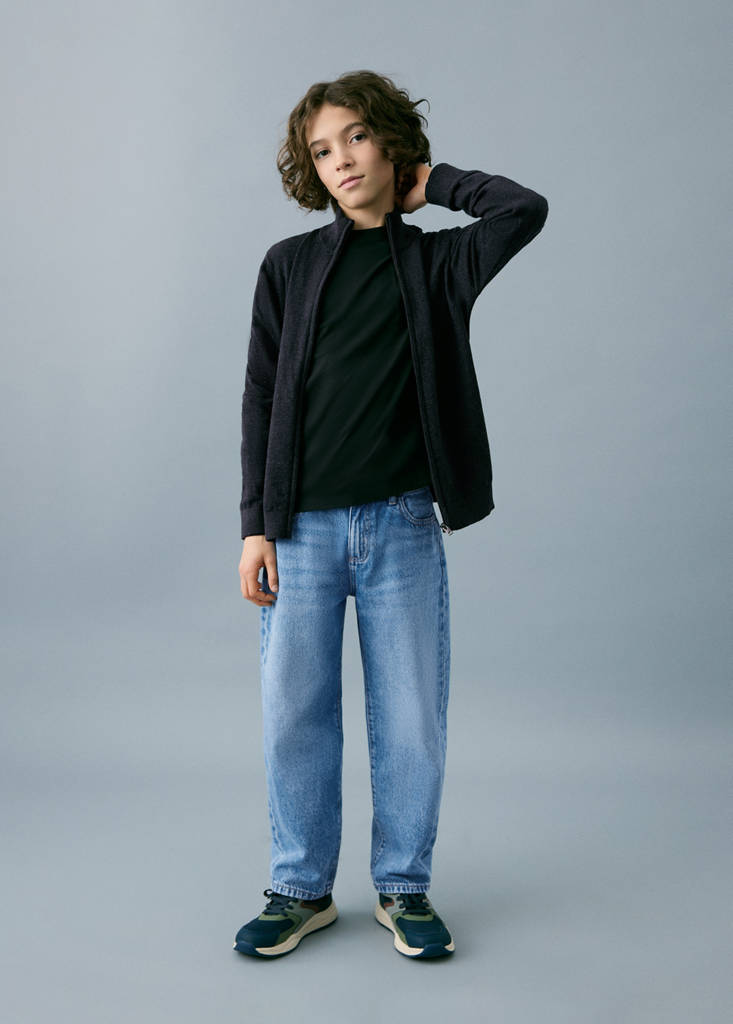 MANGO KIDS - Jean ballon bleu moyen - 6 - Garçon