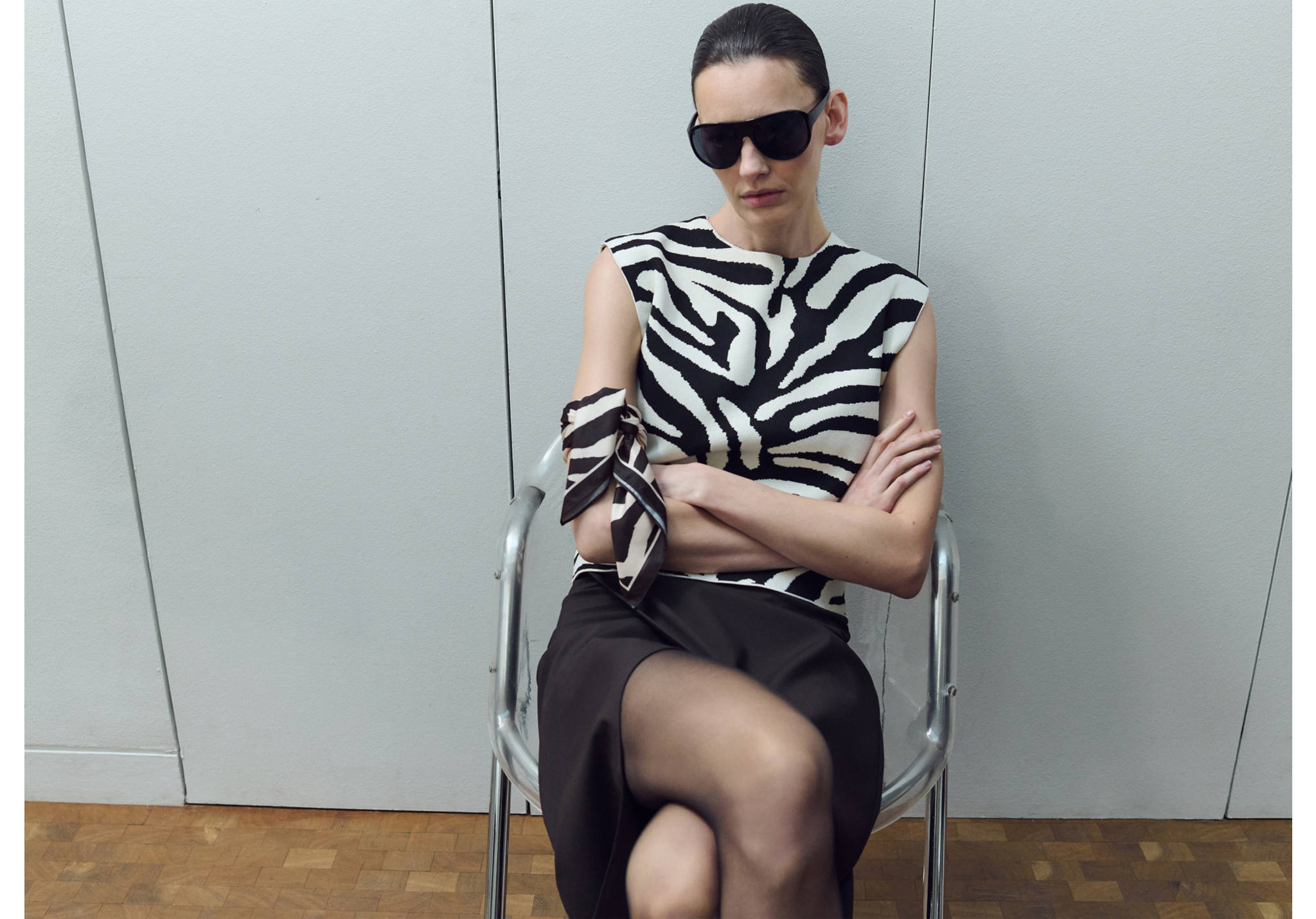 Zebramintás szaténkendő - Panorámasík