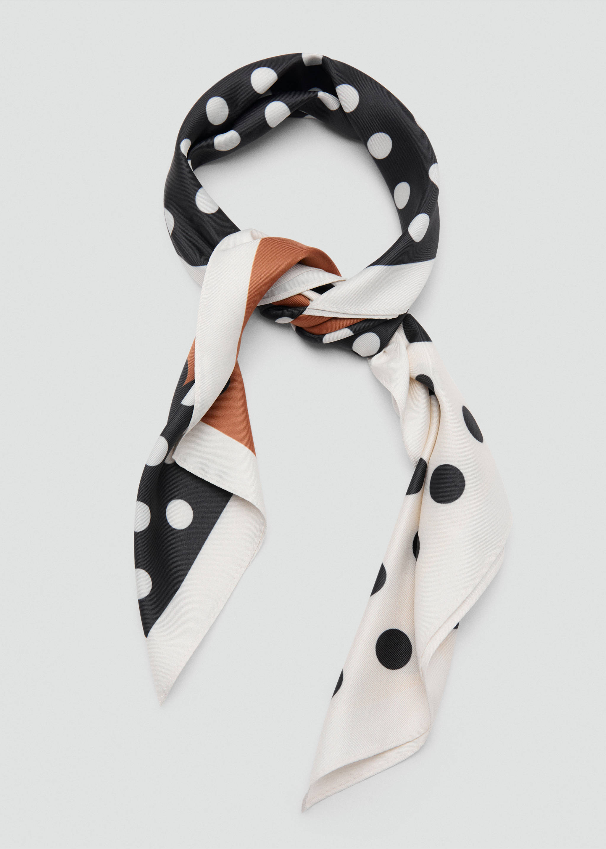 波点缎面丝巾 - null, 米色. Ref: 27032892-00.