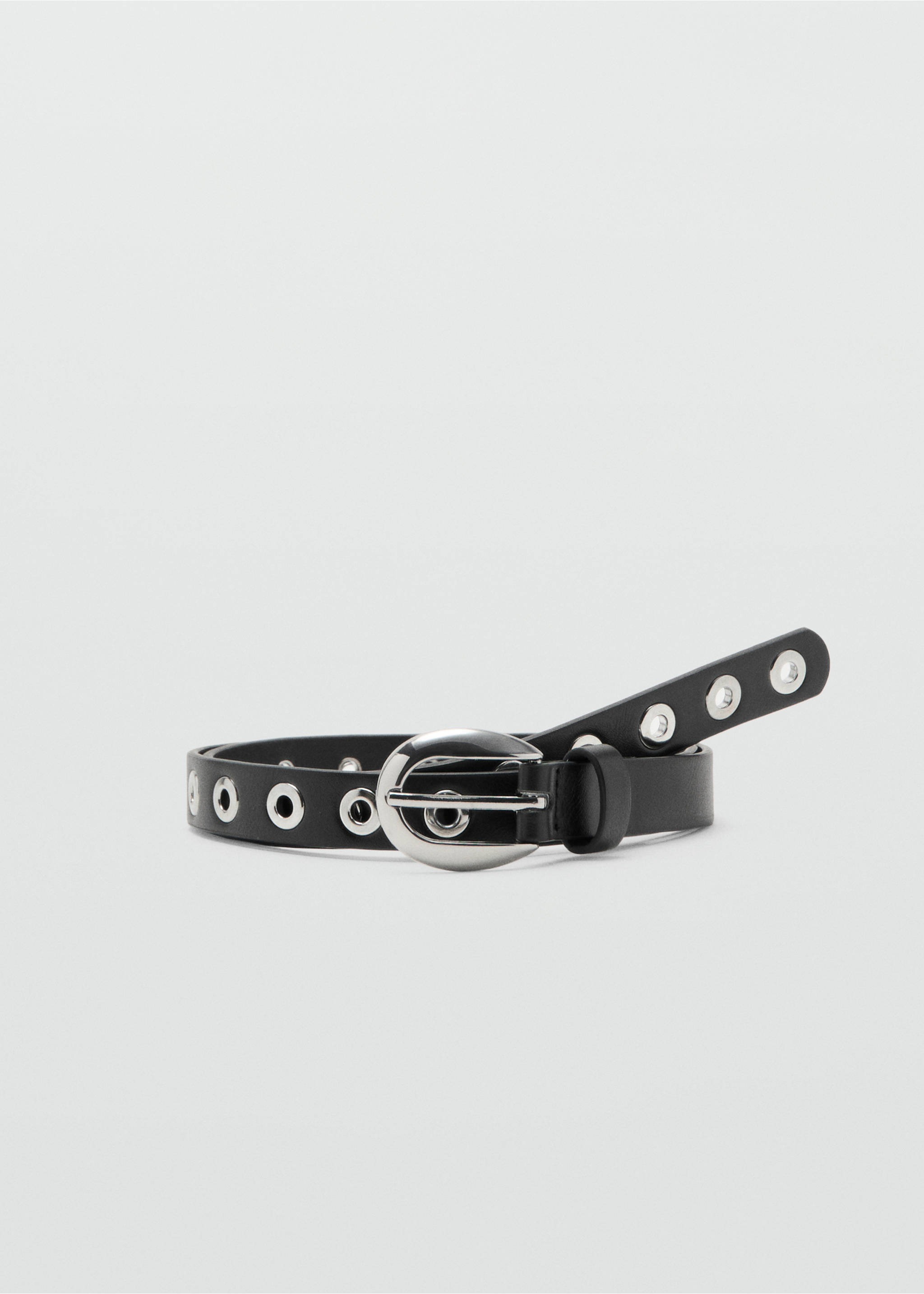 Thin eyelets belt - Article without model, Black. Ref: 27032894-00.