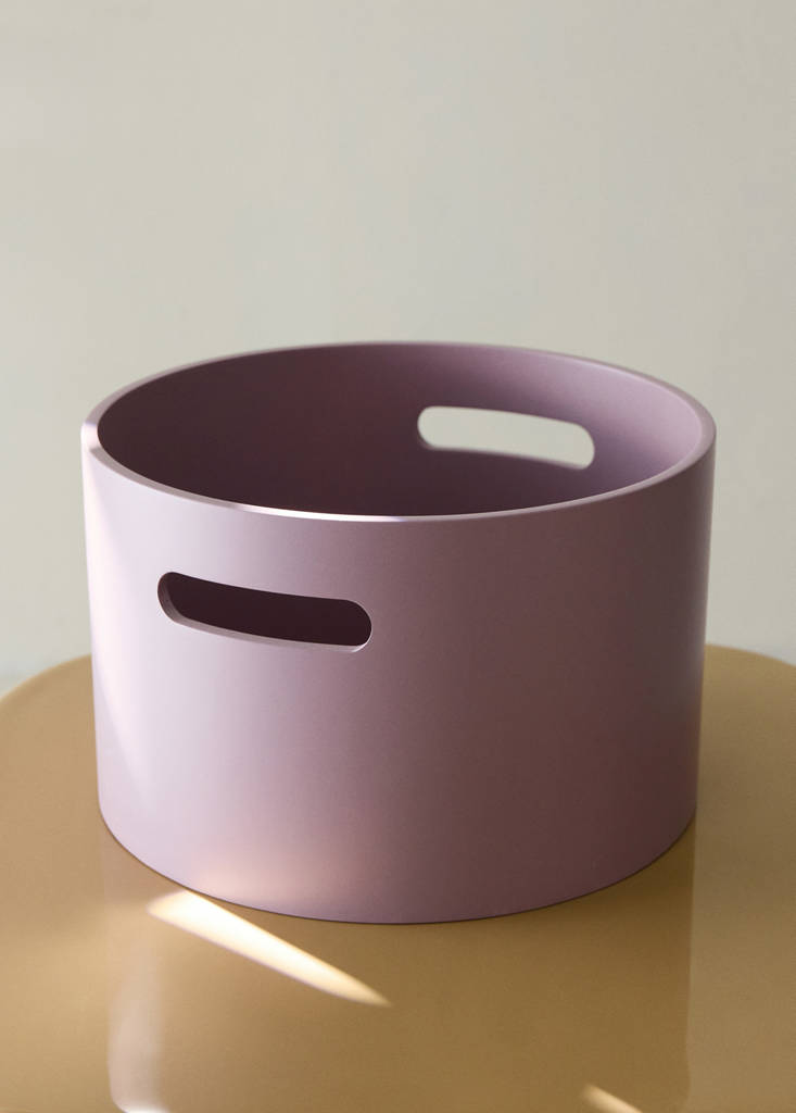Large wooden children's box with rectangular handle — Pastel Pink