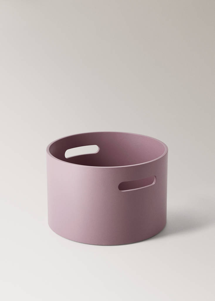 Large wooden children's box with rectangular handle — Pastel Pink