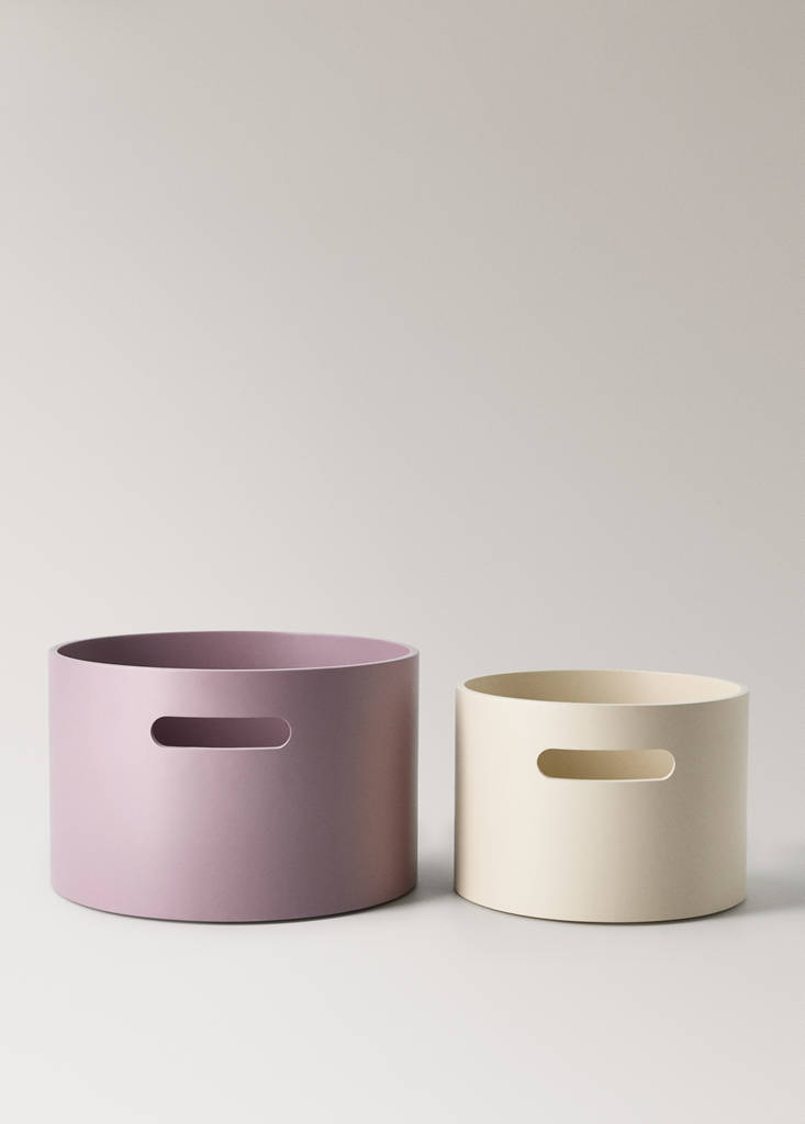 Large wooden children's box with rectangular handle — Pastel Pink