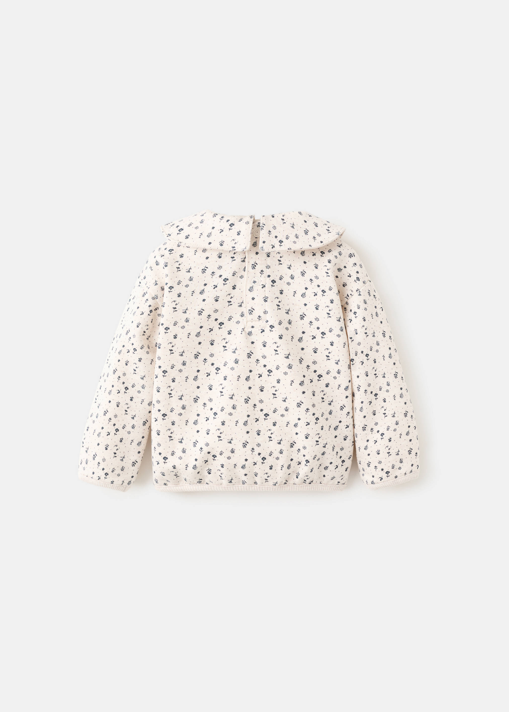 Sudadera flores cuello bebé - Reverso del artículo