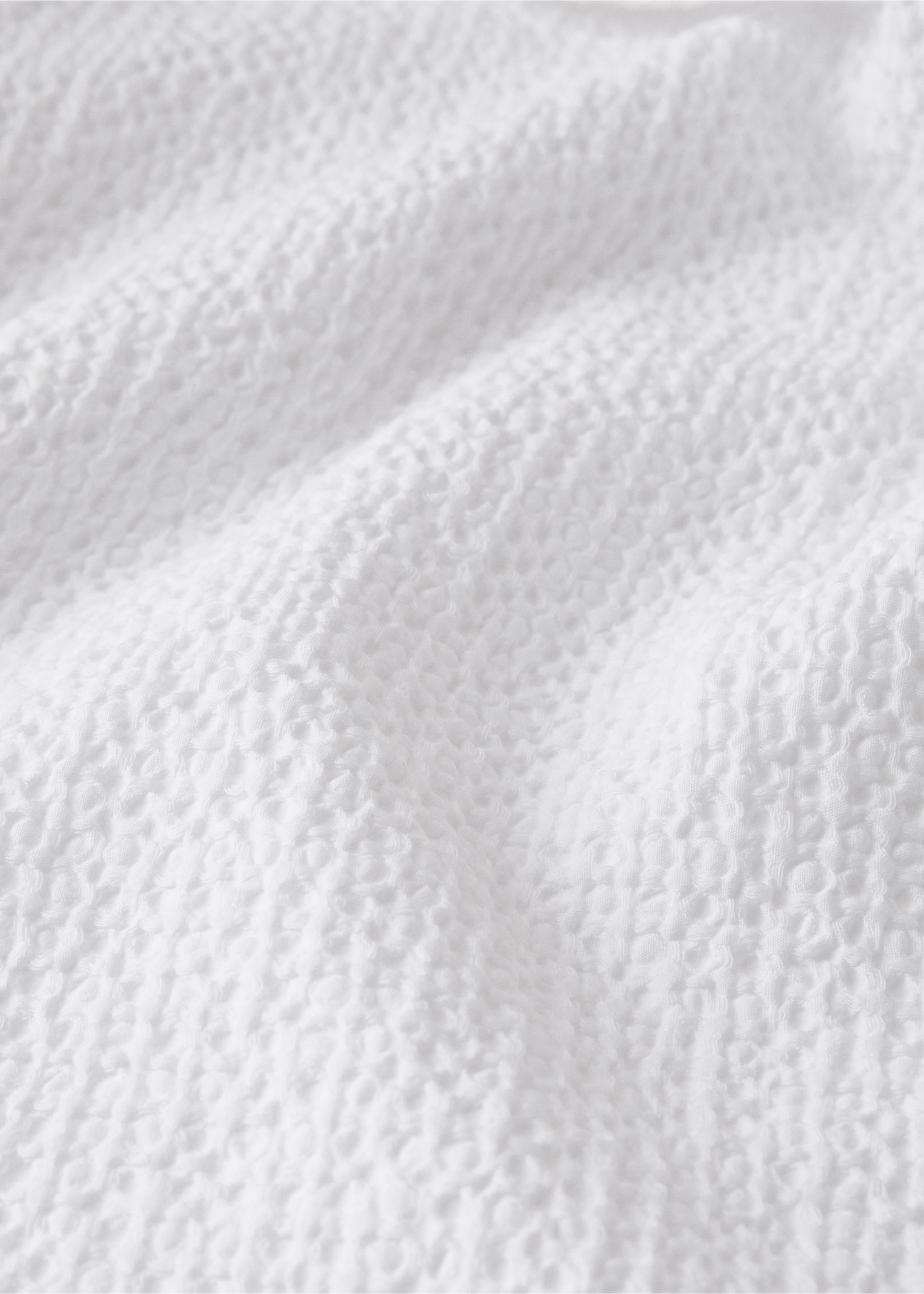 Cotton percale waffle duvet cover Superking bed - Details of the article 2, White. Ref: 27032905-00.