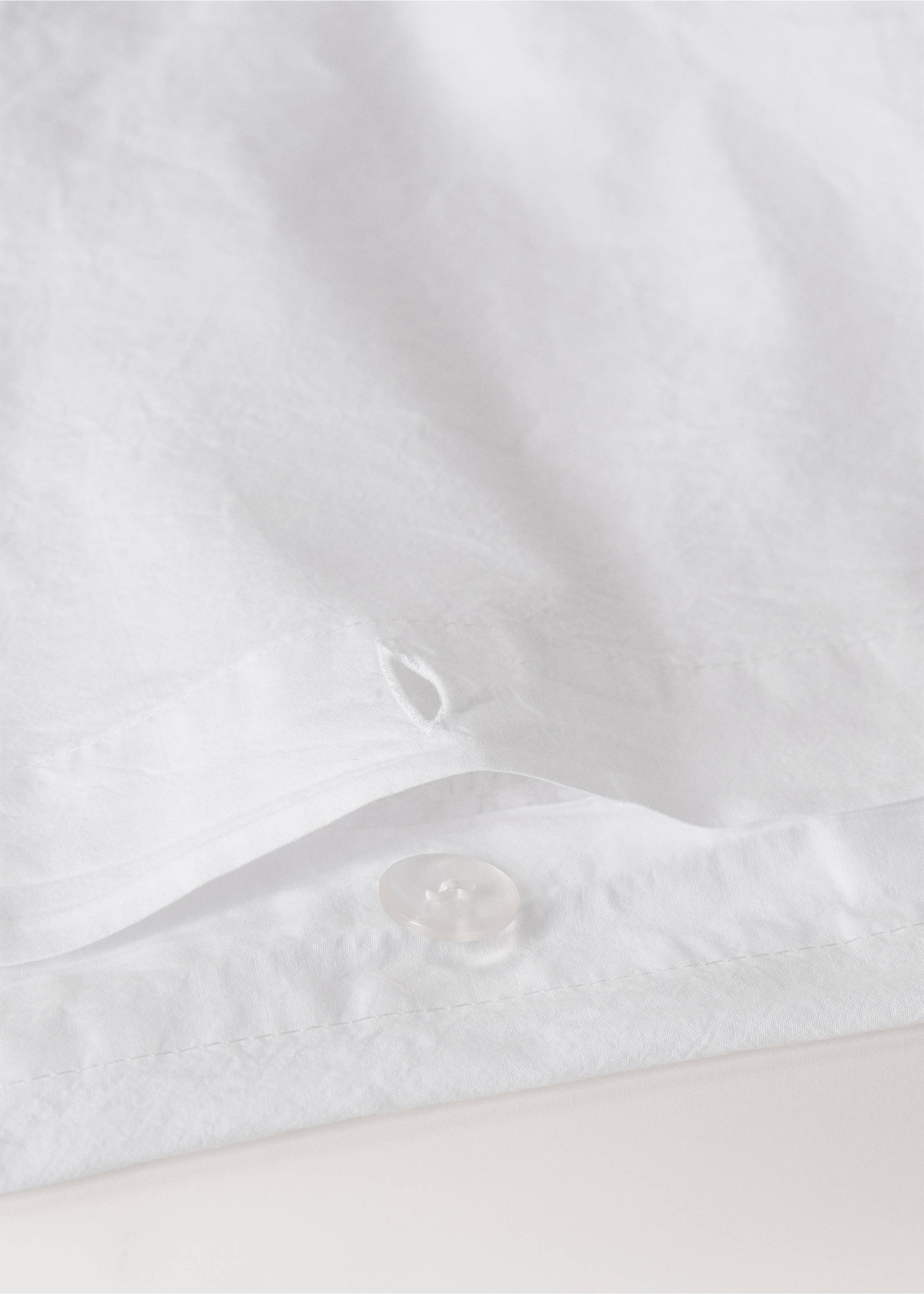 Percale cotton waffle duvet cover King bed - Details of the article 1, White. Ref: 27032906-00.