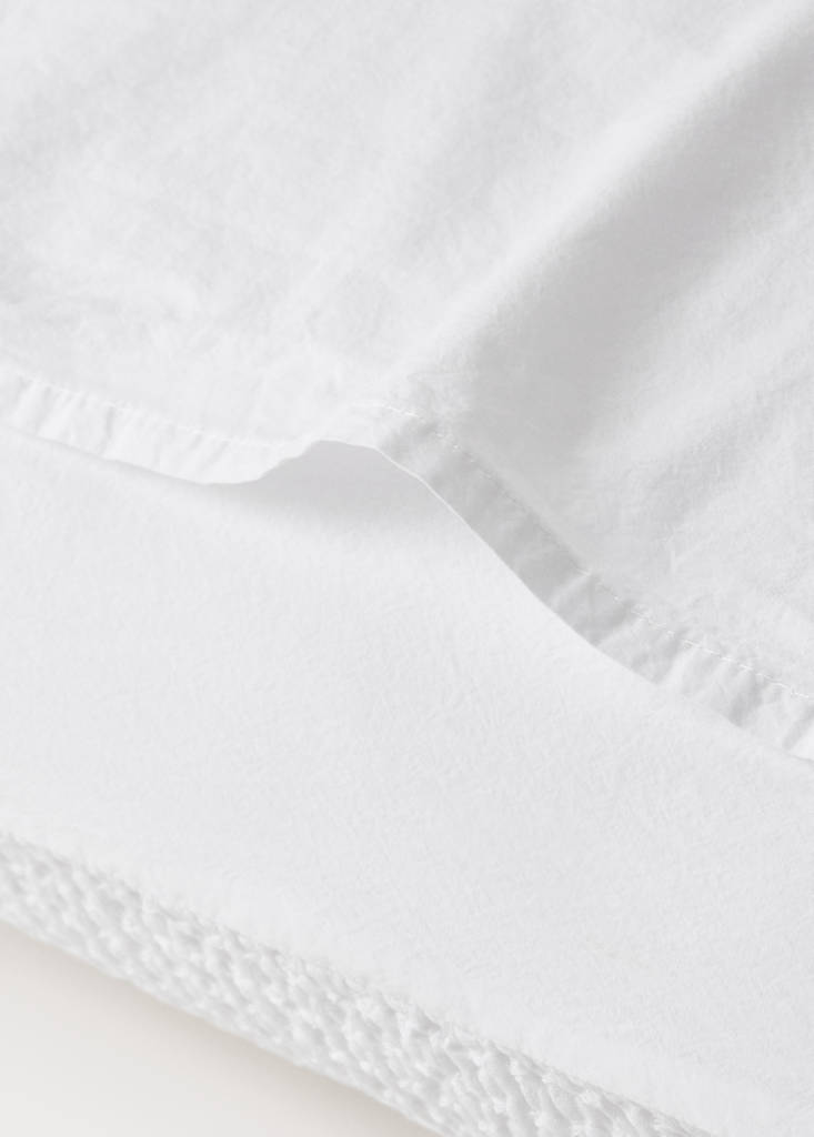 Two cotton waffle percale pillowcases 60x60 cm — White