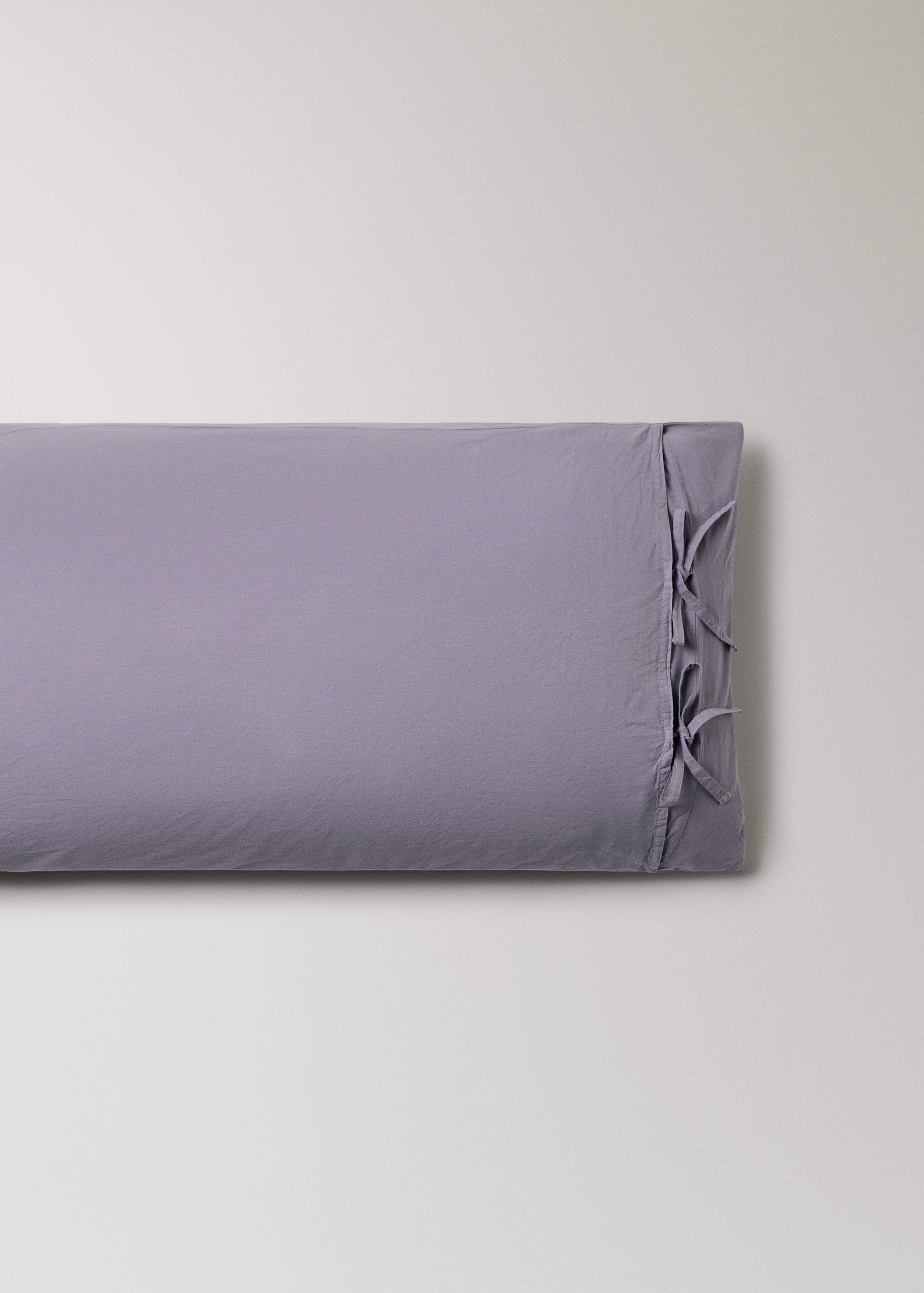 Cotton pillowcase with tie fastening 45x110cm - Details of the article 3
