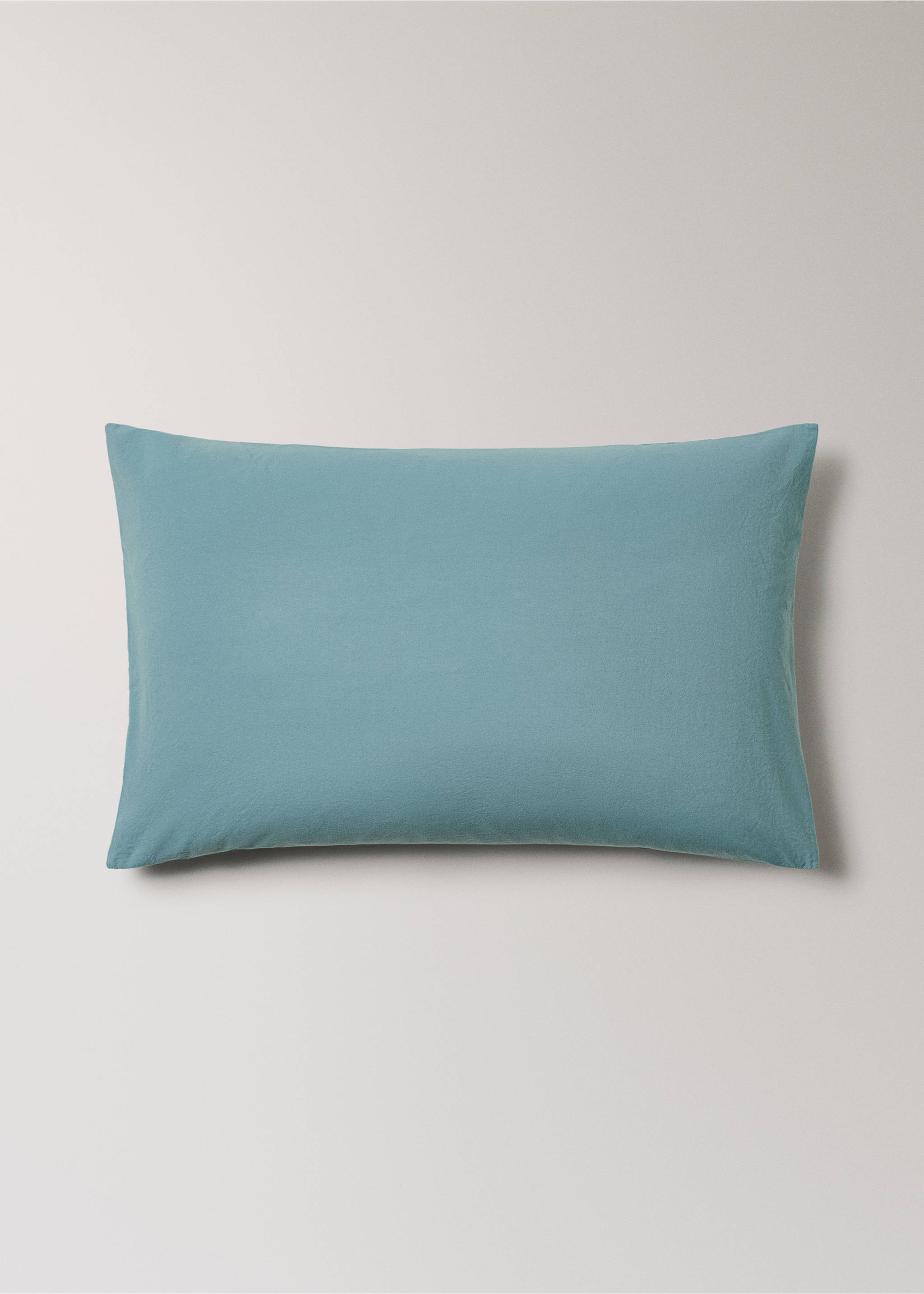 Two cotton pillowcases with tie closures 50x75 cm - Article without model, Aqua Green. Ref: 27032915-00.