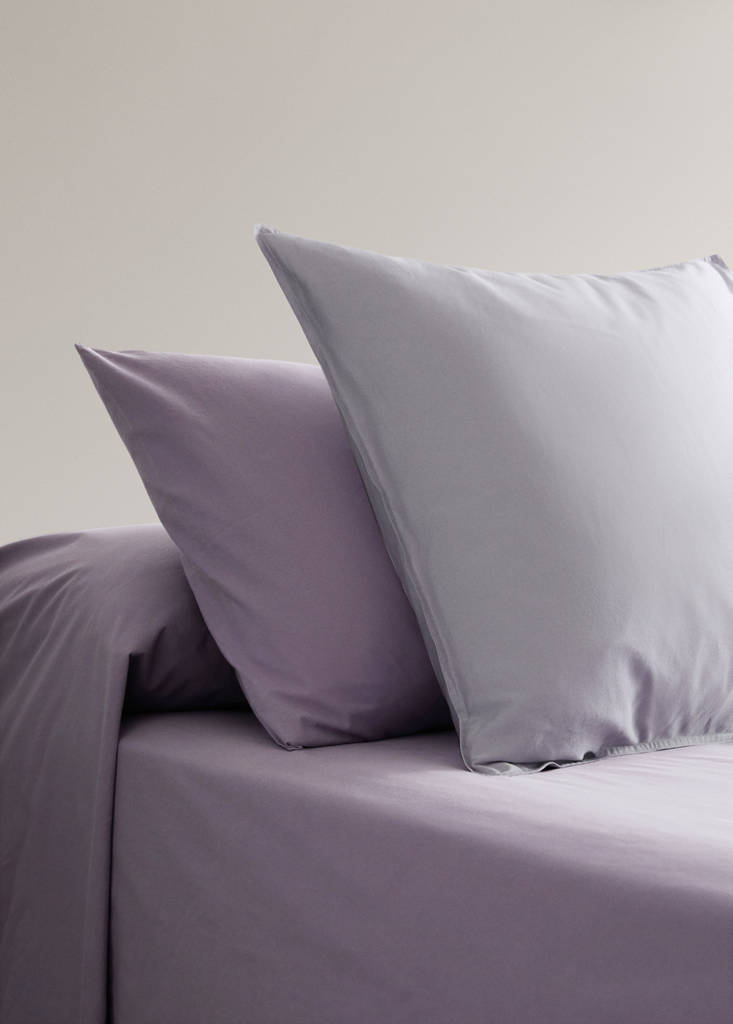 Two cotton pillowcases with tie closures 50x75 cm — Light/Pastel Purple