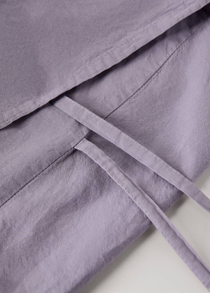 Two cotton pillowcases with tie closures 50x75 cm — Light/Pastel Purple