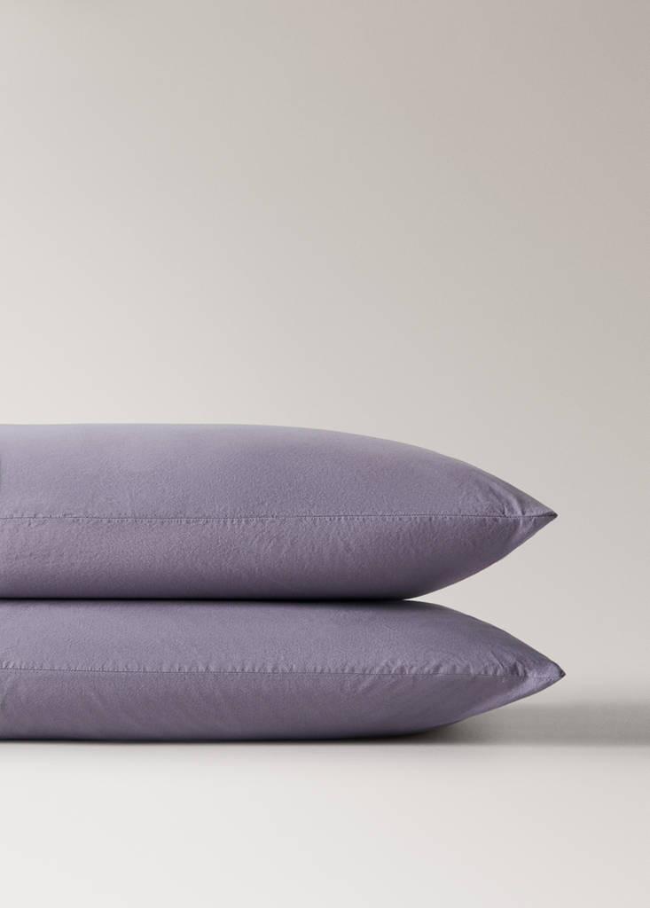 Two cotton pillowcases with tie closures 50x75 cm — Light/Pastel Purple