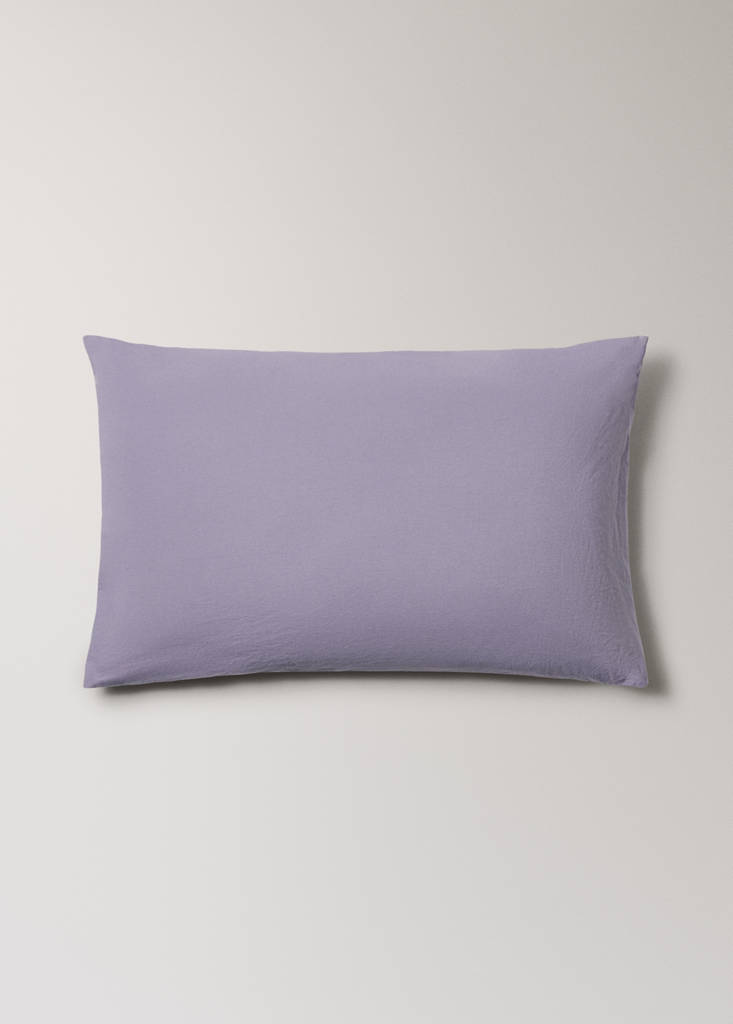 Two cotton pillowcases with tie closures 50x75 cm — Light/Pastel Purple