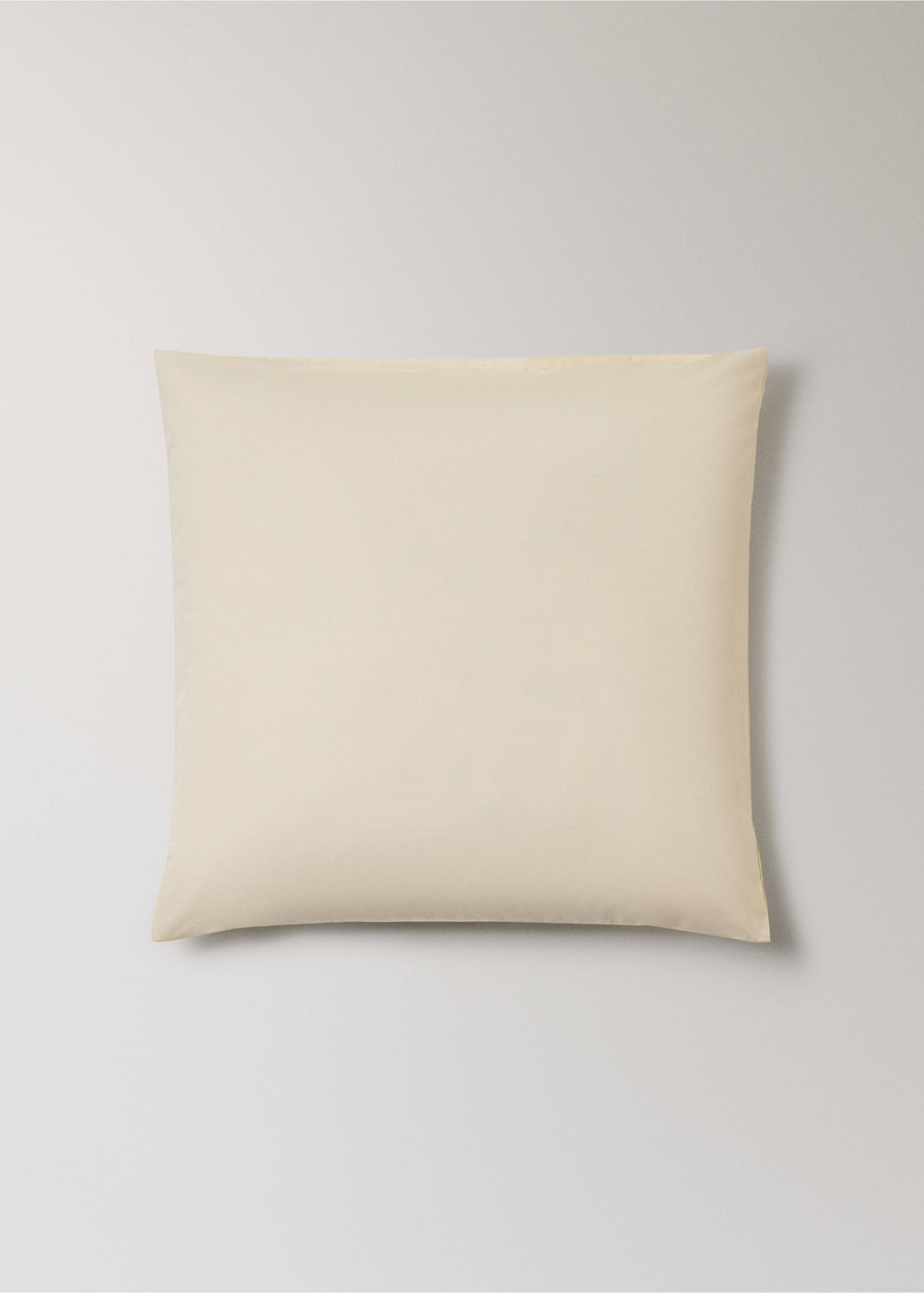 Two cotton percale pillowcases 60x60cm - Article without model, Pastel Yellow. Ref: 27032918-00.