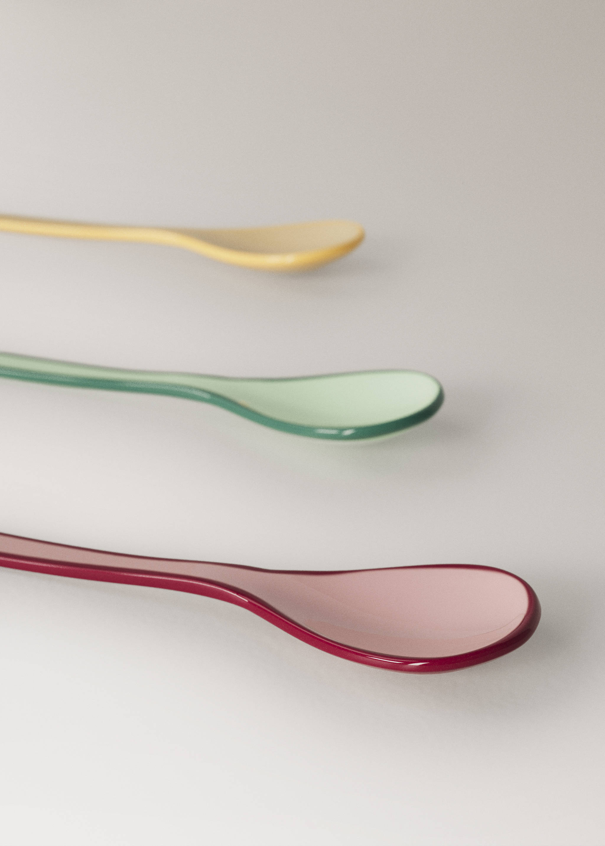 Pack of 6 coloured stainless steel coffee spoons - Details of the article 1