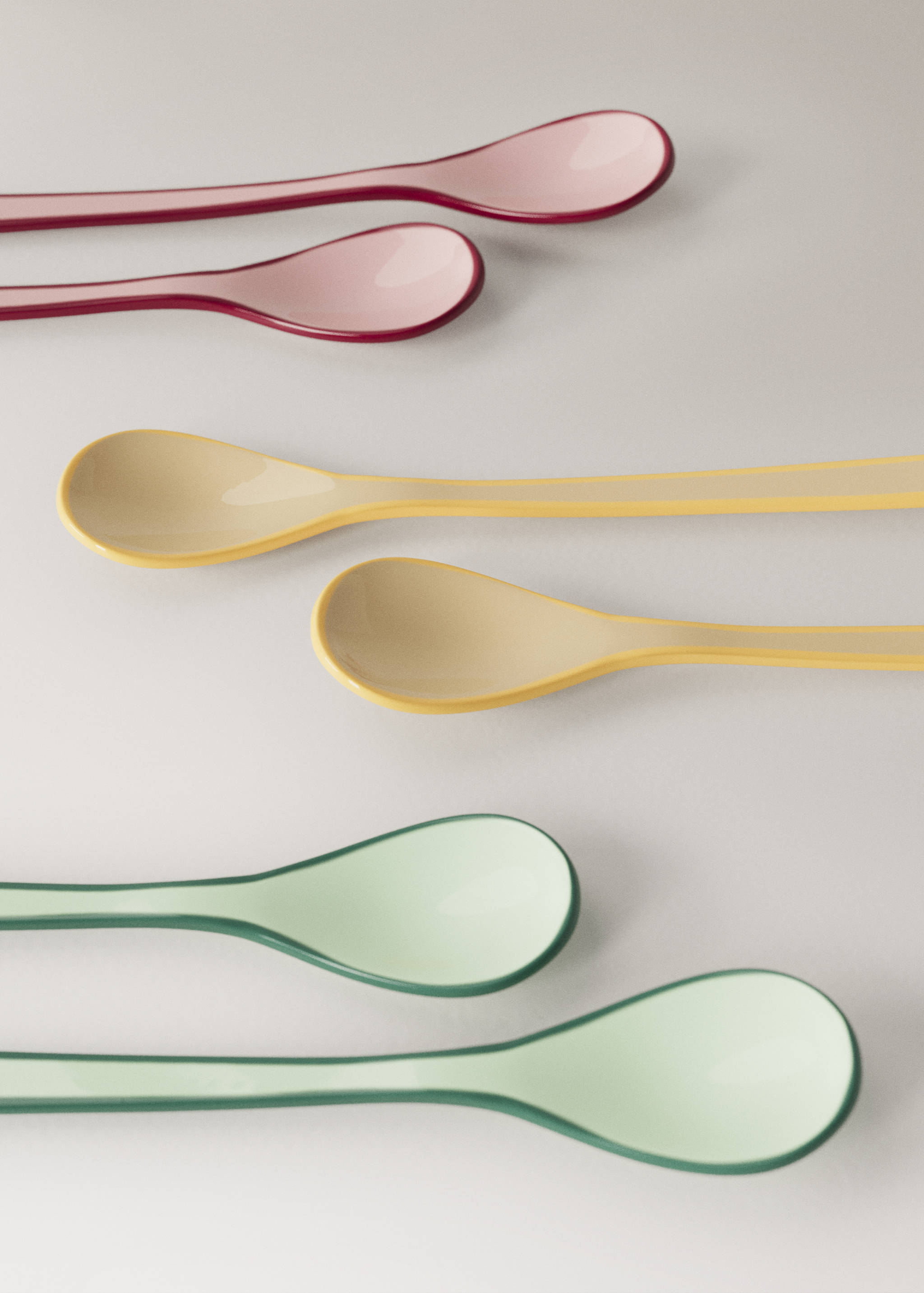 Pack of 6 coloured stainless steel coffee spoons - Details of the article 2