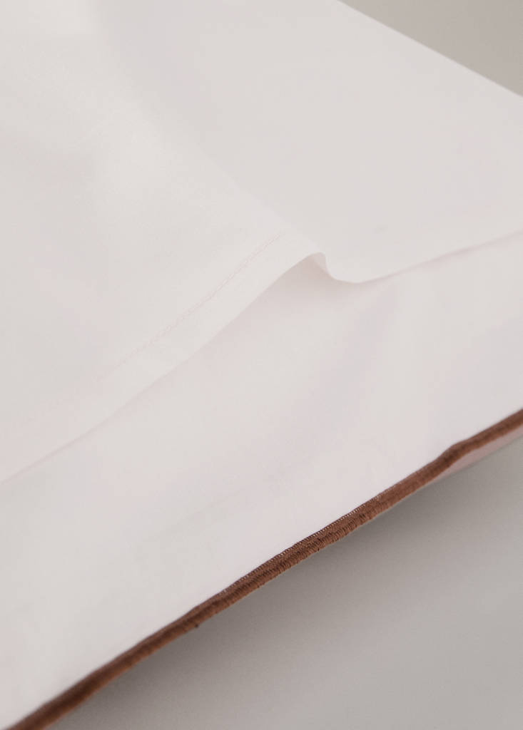 Two reversible cotton percale pillowcases 60x60 cm — Pink