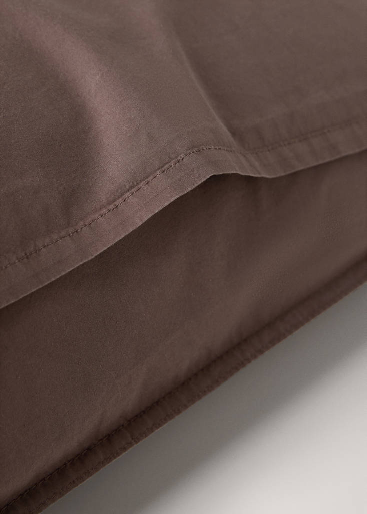 Two pillowcases double stitched 300 thread count cotton 50x75 cm — Tobacco Brown