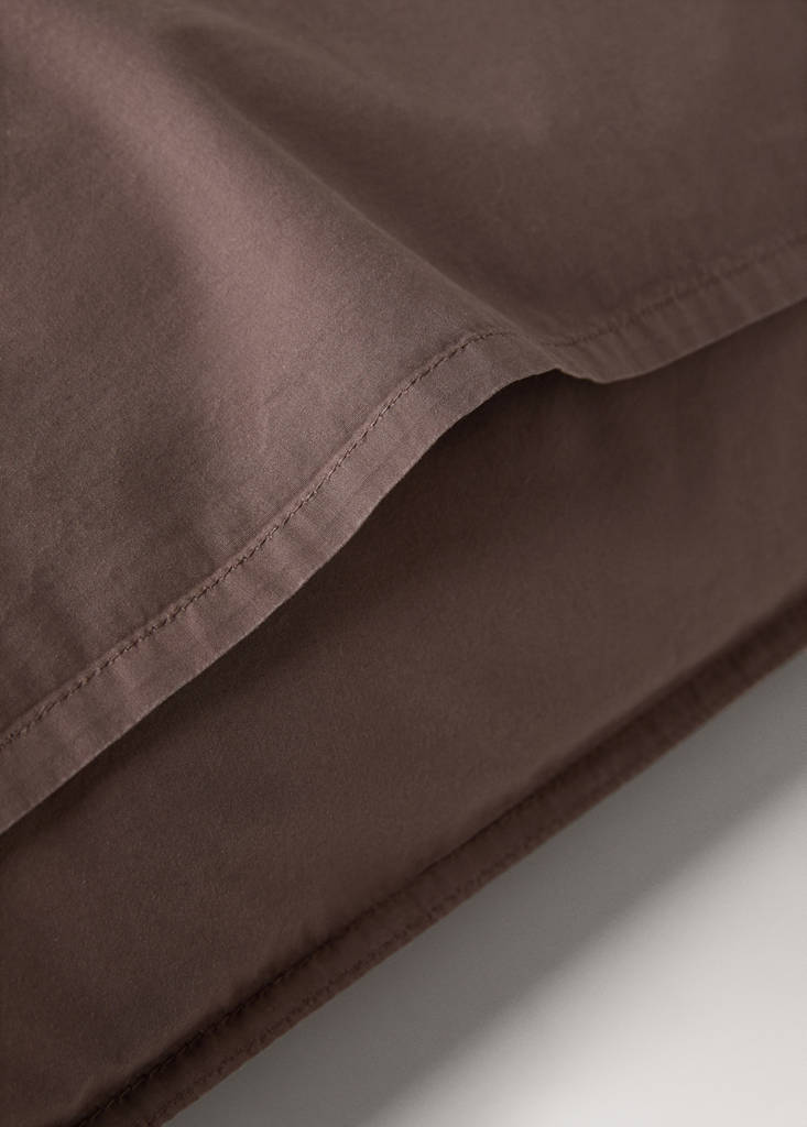 Two pillowcases double-stitched 300 thread count cotton 60x60 cm — Tobacco Brown