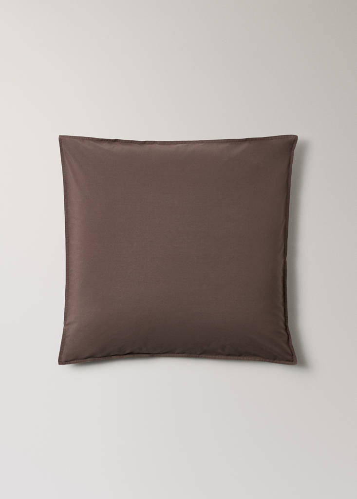 Two pillowcases double-stitched 300 thread count cotton 60x60 cm — Tobacco Brown
