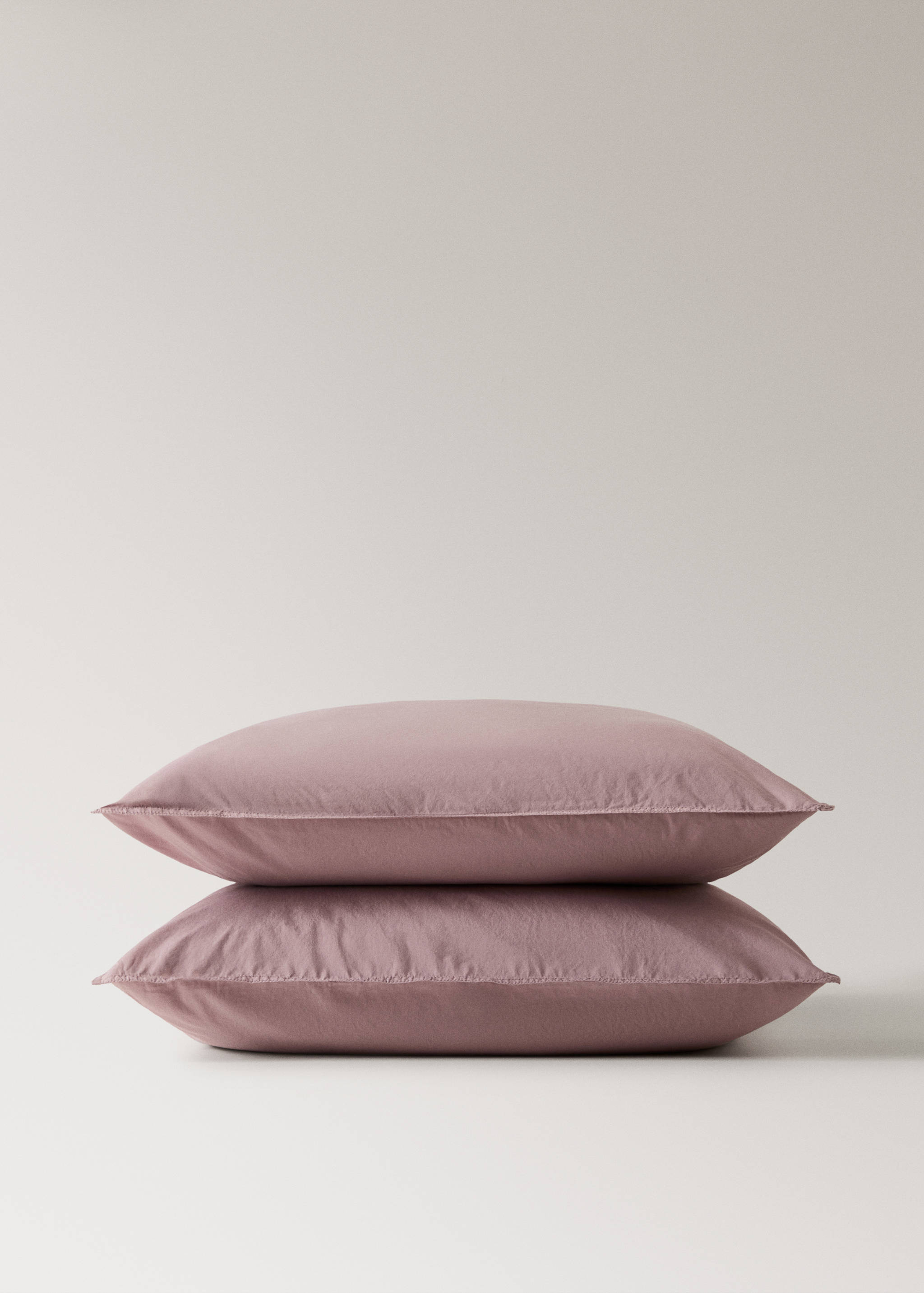 Dos fundas almohadas doble pespunte 300 hilos algodón 60x60 cm - Detalle del artículo 1